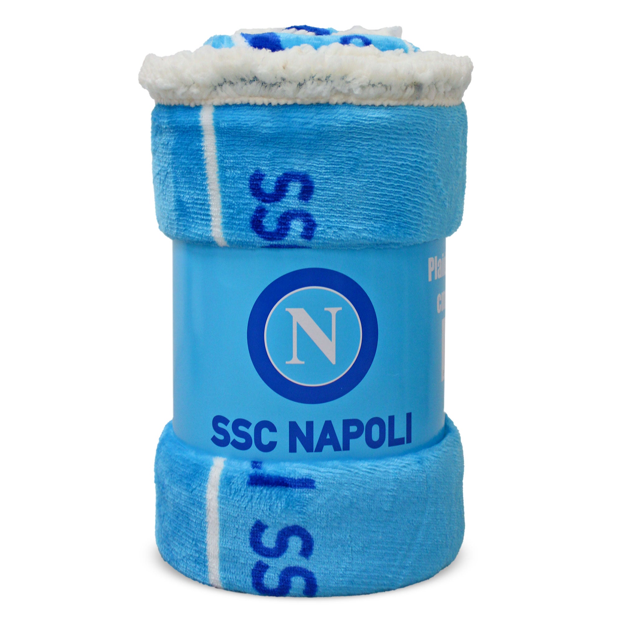 SSC Napoli Plaid In Pile Con Pelliccia 130x150 Cm - Coperta Morbida E Calda Ufficiale