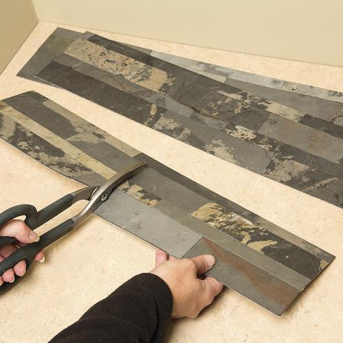 Revestimiento de Pared Tira Autoadhesiva de Piedra Natural Otoño Rústico – 60x15 cm, Grosor 0,2/0,4 cm - 4
