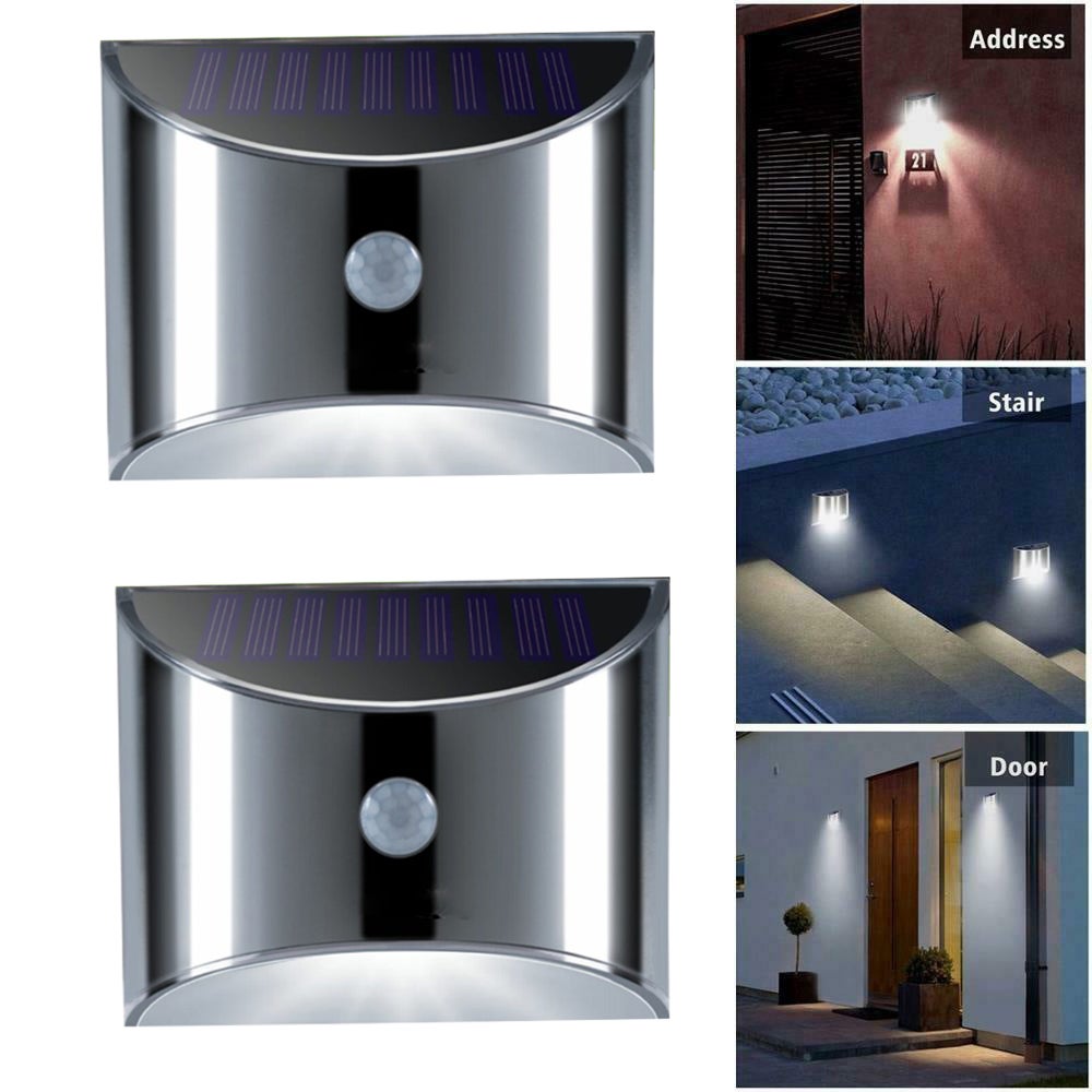 Solarna lampa ścienna, zestaw 2 solarnych lamp ściennych z czujnikiem światła, wodoodporna IP44, solarna lampa LED do garażu