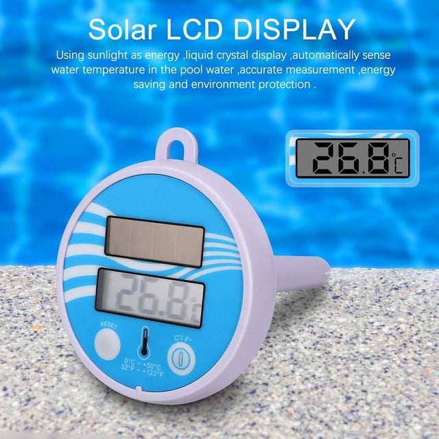 Thermometre Piscine Solaire，Thermomètre pour Piscine, Thermomètre Flottant de Piscine,avec Une Corde, Résistant aux Chocs pour Tous Les & piscines