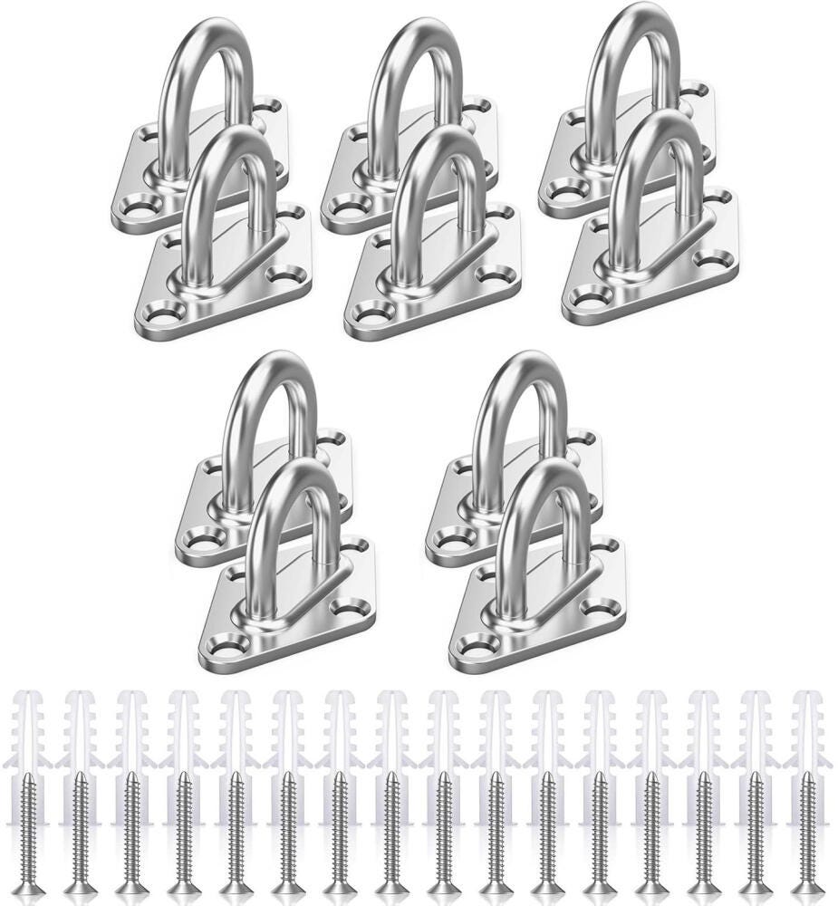 PUERHUACI Crochet Inox,10 Pièces Crochet Plafond,Pontet Inox pour Balançoire Hamac Yoga PUERHUACI Crochet Inox,10 Pièces Crochet Plafond,Pontet Inox pour Balançoire Hamac Yoga