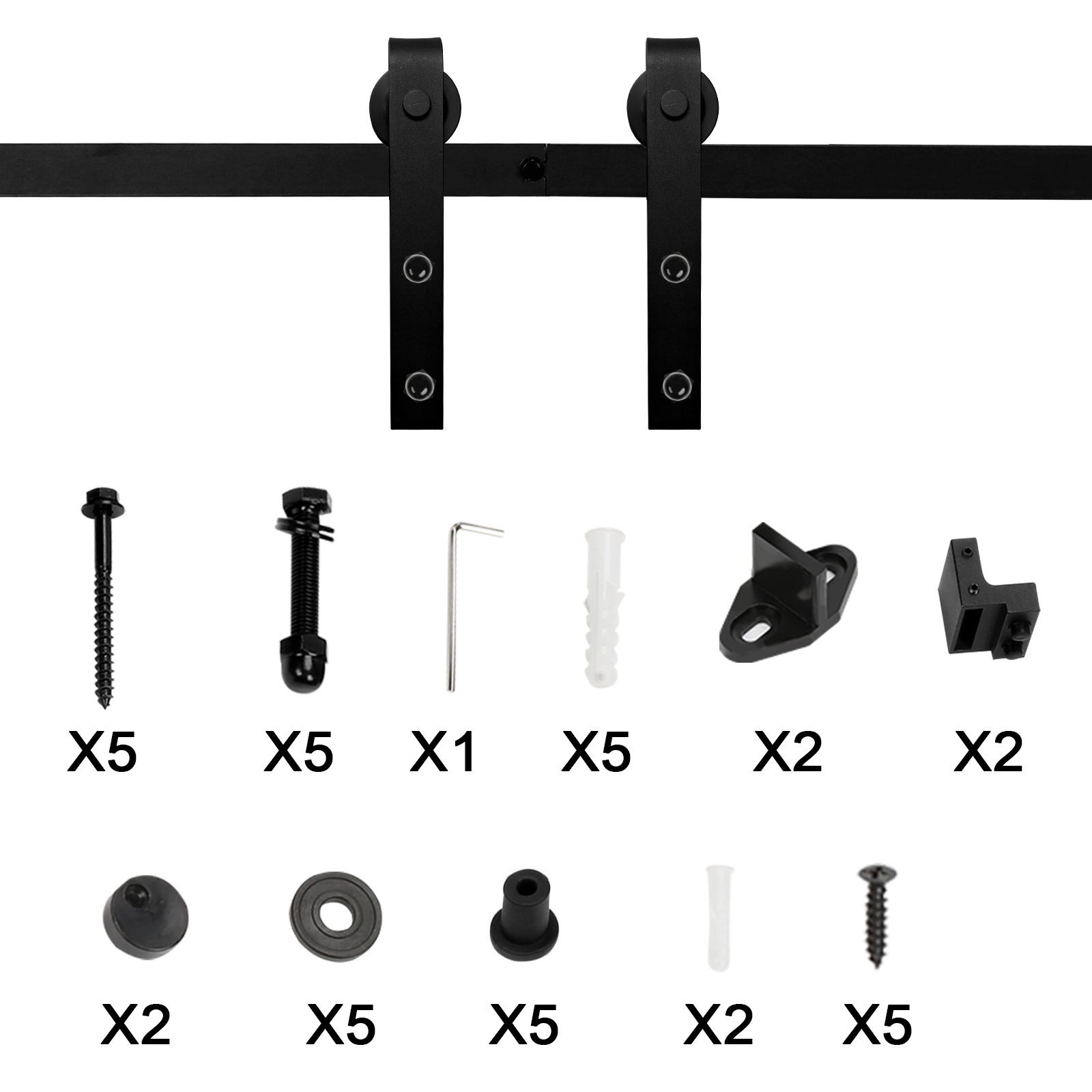 Porta scorrevole Sistema per porte scorrevoli Kit per porte a sbarramento/binari scorrevoli Foratura per porta spessore 35-45 mm larghezza 200 cm - 6