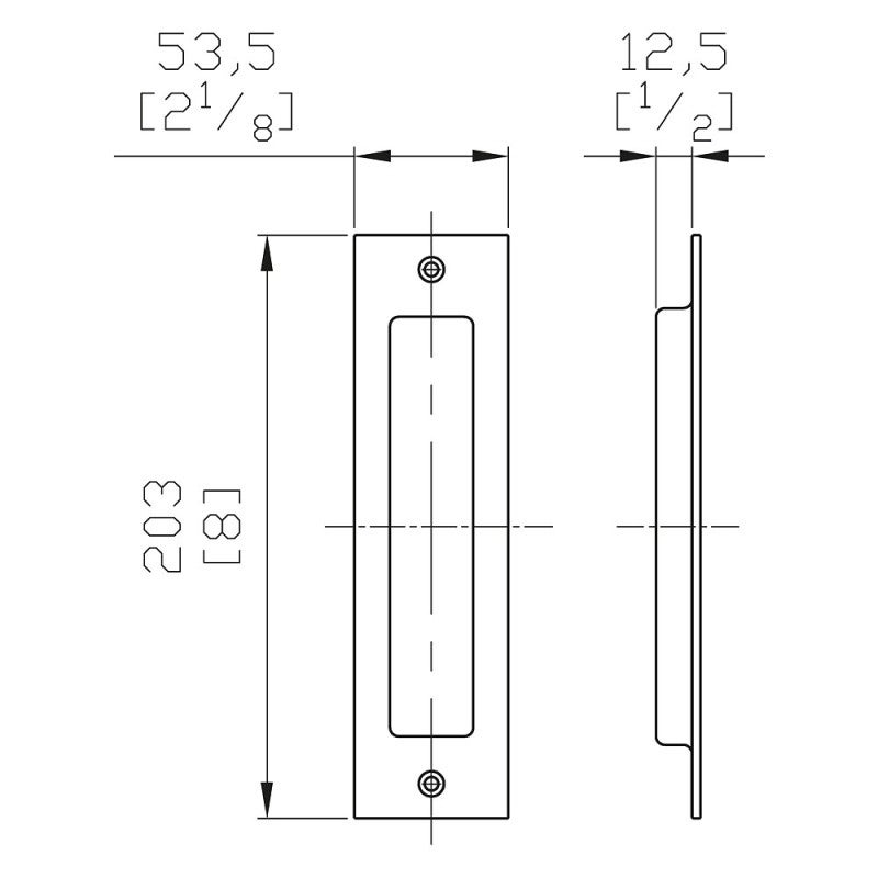 Poignée rectangulaire noire type Barn Door 203 x 53 mm - 4