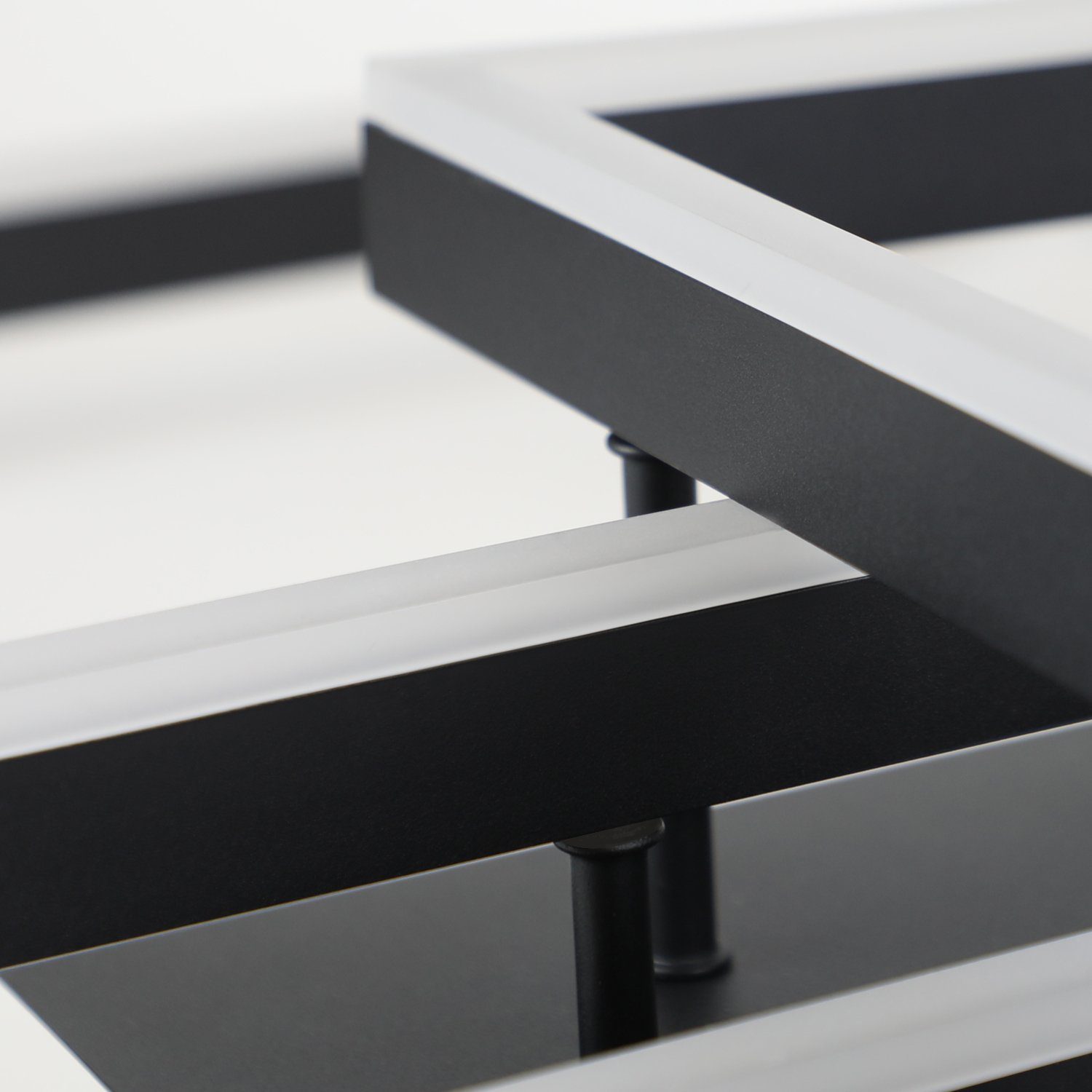 NETTLIFE Plafonnier LED Lampe de Salon Noir Dimmable avec Télécommande 84 W Lampe de Chambre Moderne pour Cuisine Couloir Bureau Salle à Manger - 8