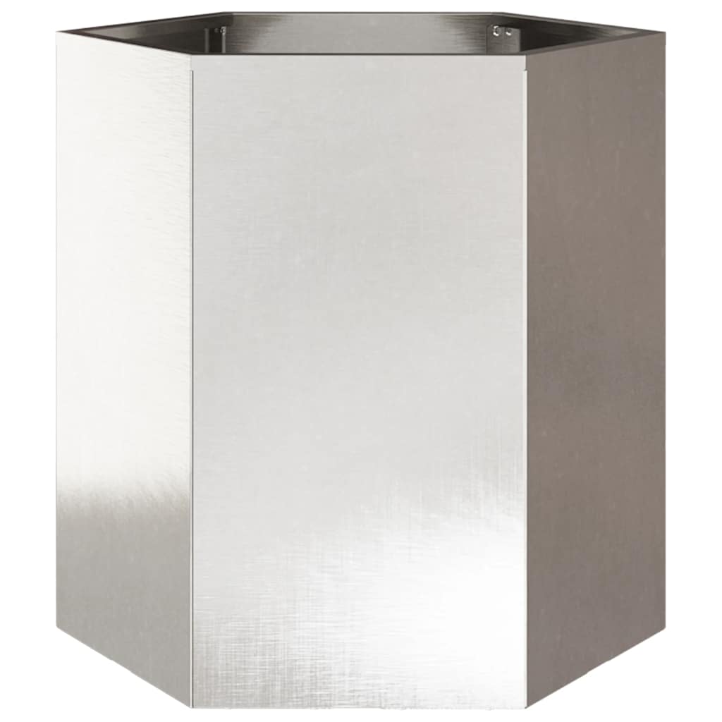 Maison Exclusive - Jardinera hexagonal acero inoxidable 46x40x45 cm - 2