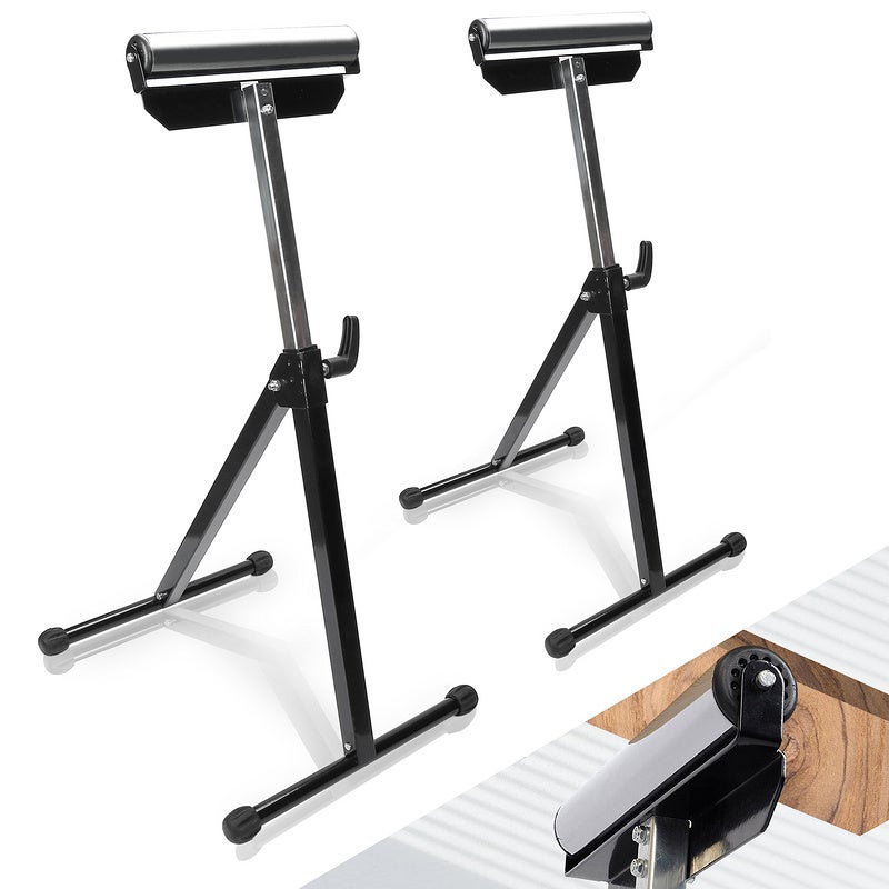 Soporte de rodillos para carro de taller regulable en altura 68-108cm hasta 60~90 kg-2x