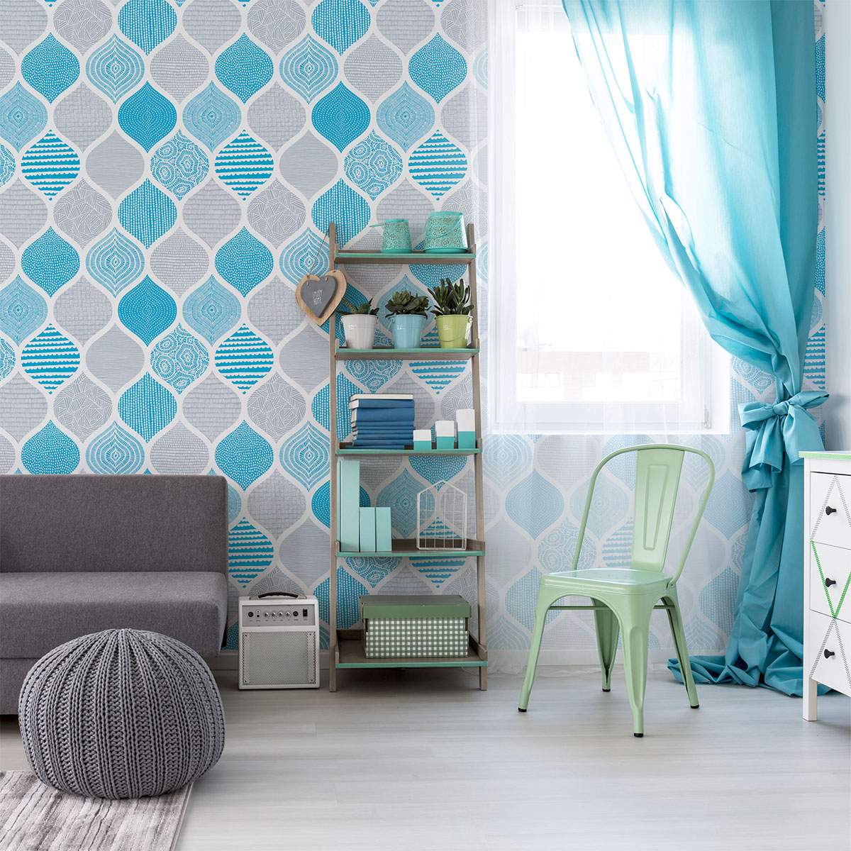 Vinilo papel pintado escandinavo egil - adhesivo de pared - revestimiento sticker mural decorativo - 60x60cm