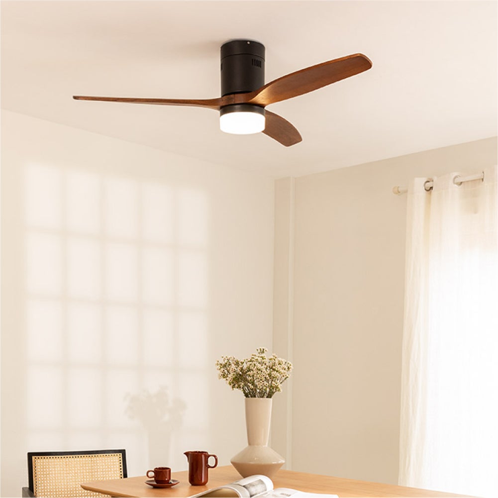 WIND CALM M - Ventilador de teto silencioso de 40 W com pás técnicas em ABS de vários tamanhos - Com luz - sem wifi - 2