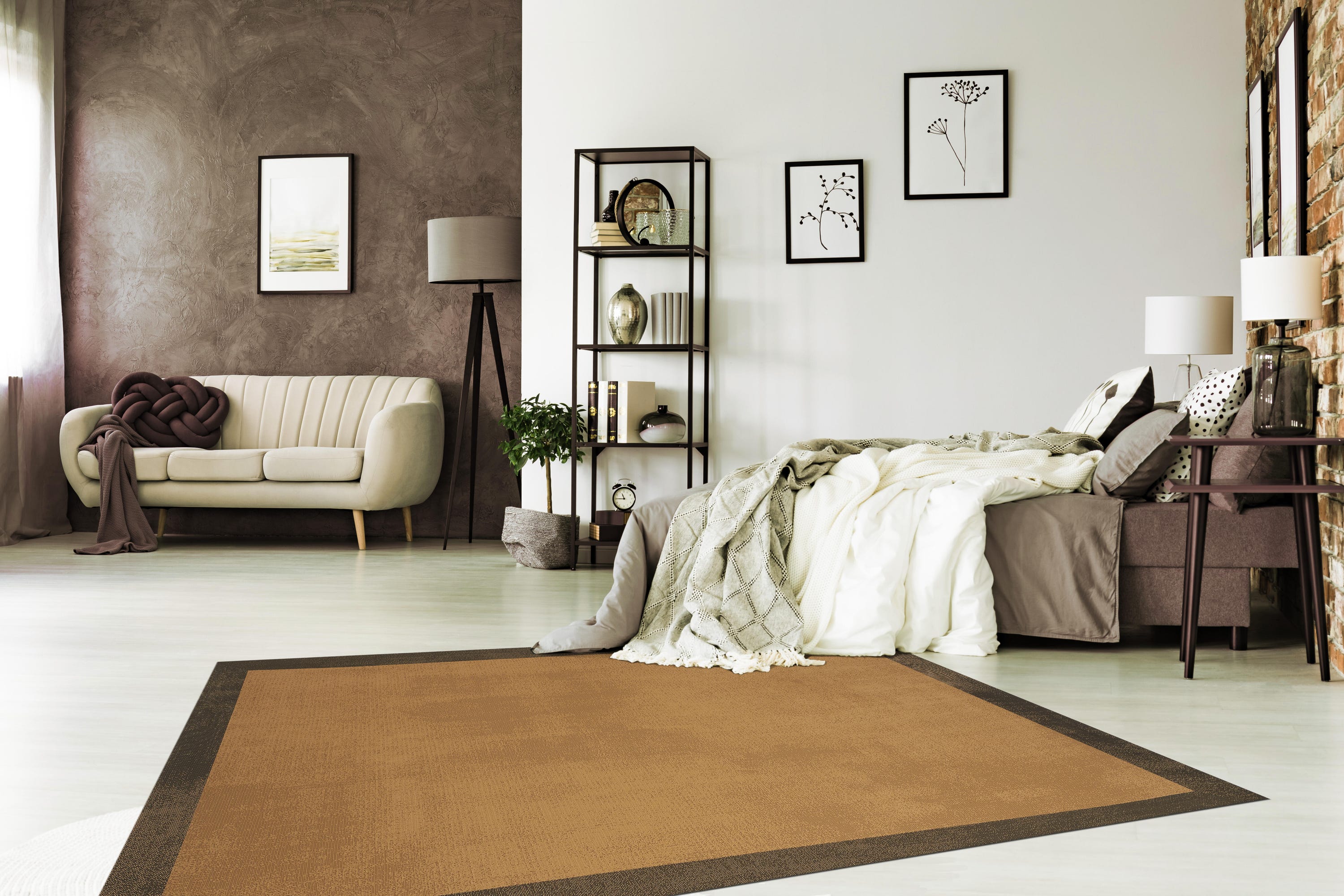 Dywan wewnętrzny/zewnętrzny z PCV Teplon Shadow brązowo-pomarańczowy/miedziany 120x180cm - 2