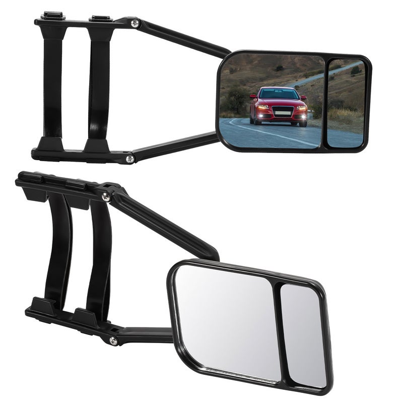 BOROCO 2 Pezzi Specchietti Aggiuntivi Universali Per Roulotte, 190 X 125 MM Specchio Di Traino Universale Regolabile, Specchietto Di Traino Per Auto Per Camion Auto Furgoni Caravan