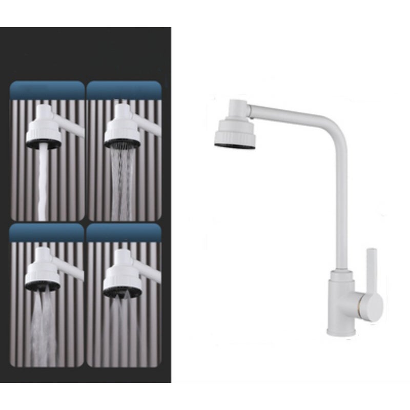 Obrotowy o 360° kran kuchenny ze stali nierdzewnej – wygodny i wydajny, odporny na zachlapanie, cztery tryby natrysku (bez węża doprowadzającego)