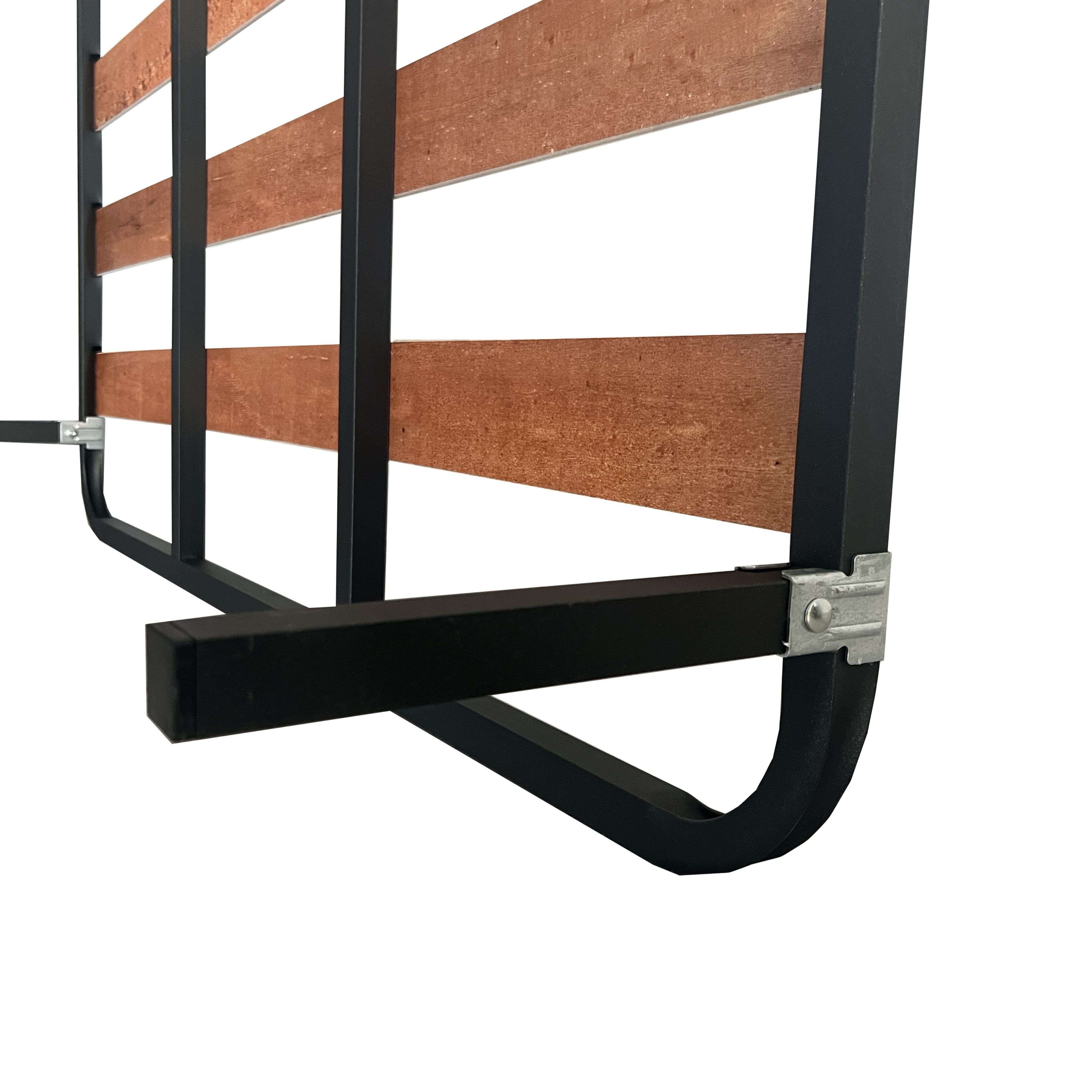 Base de cama 150x190 cm com 4 pés - tubo de aço 30x30 mm, reforço central, ripas de álamo e pintura metálica - 5