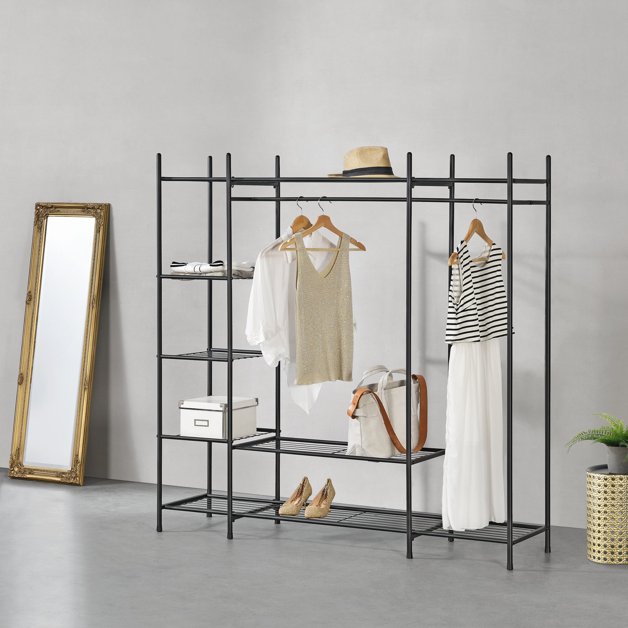 Armario para Ropa Perchero 150 x 150 x 40 cm Estantes y