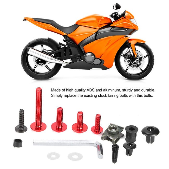 Kit Bulloni E Dadi Per Moto Tiardey - 177 Pezzi Per Carenatura E Carrozzeria, Colore Rosso - Foto 7