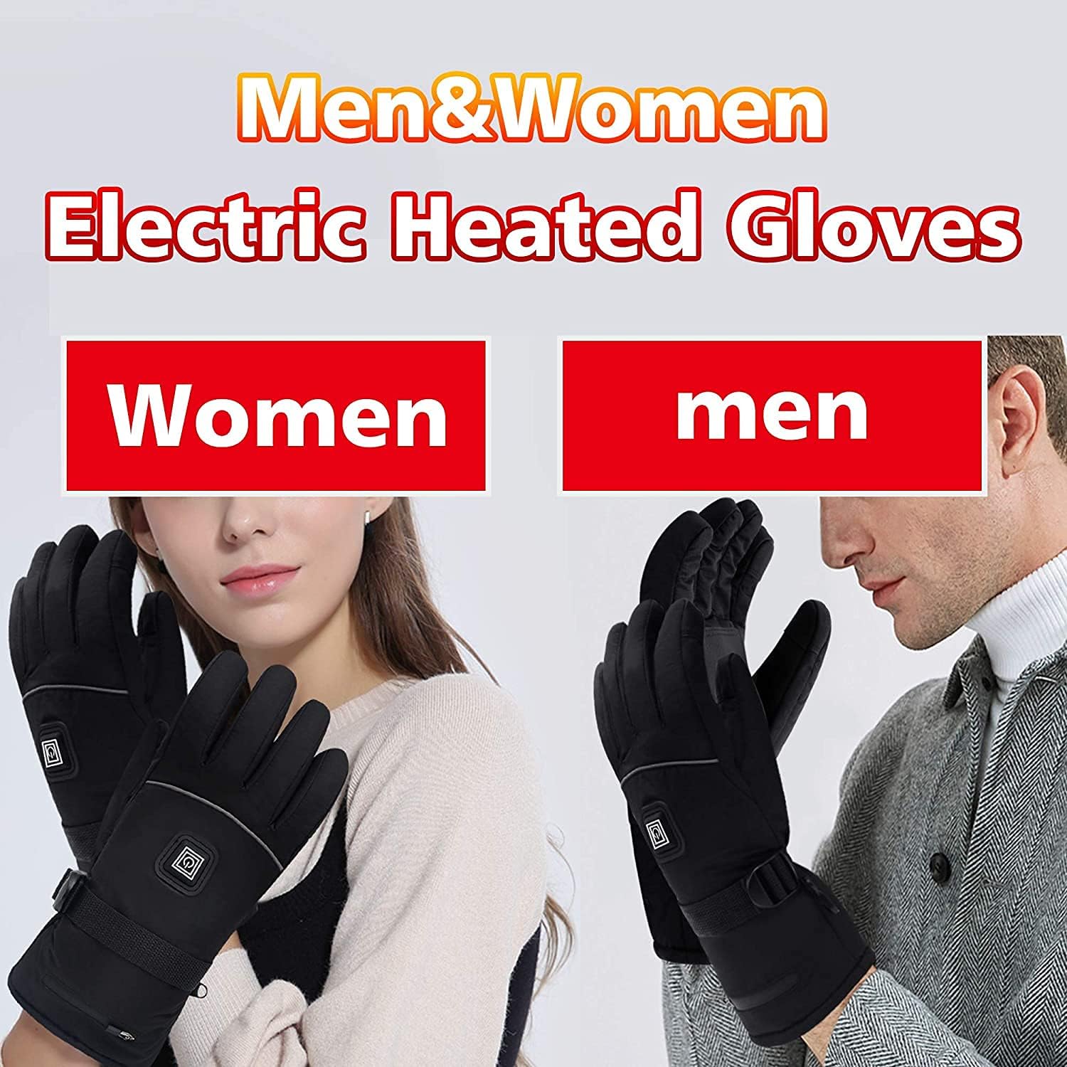 Gants Chauffants, Gants Chauffants Électriques pour Hommes et Femmes, Gants Thermiques avec 3 Réglages de Chaleur, Gants d'hiver Chauffants pour Le Cy - 4