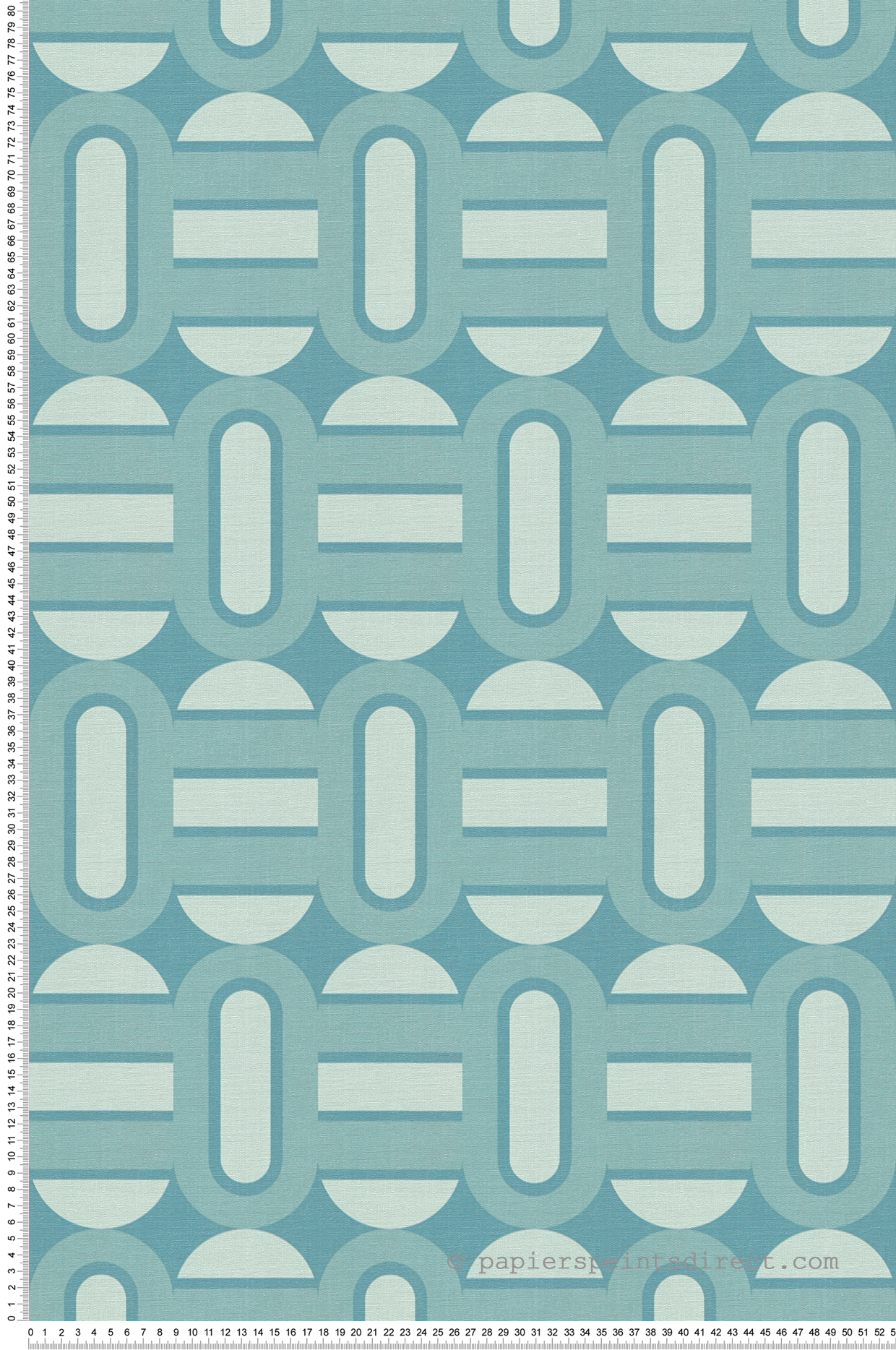 Papel pintado retro chic con figuras geométricas papel pintado tonos azules para salón o dormitorio vintage retro