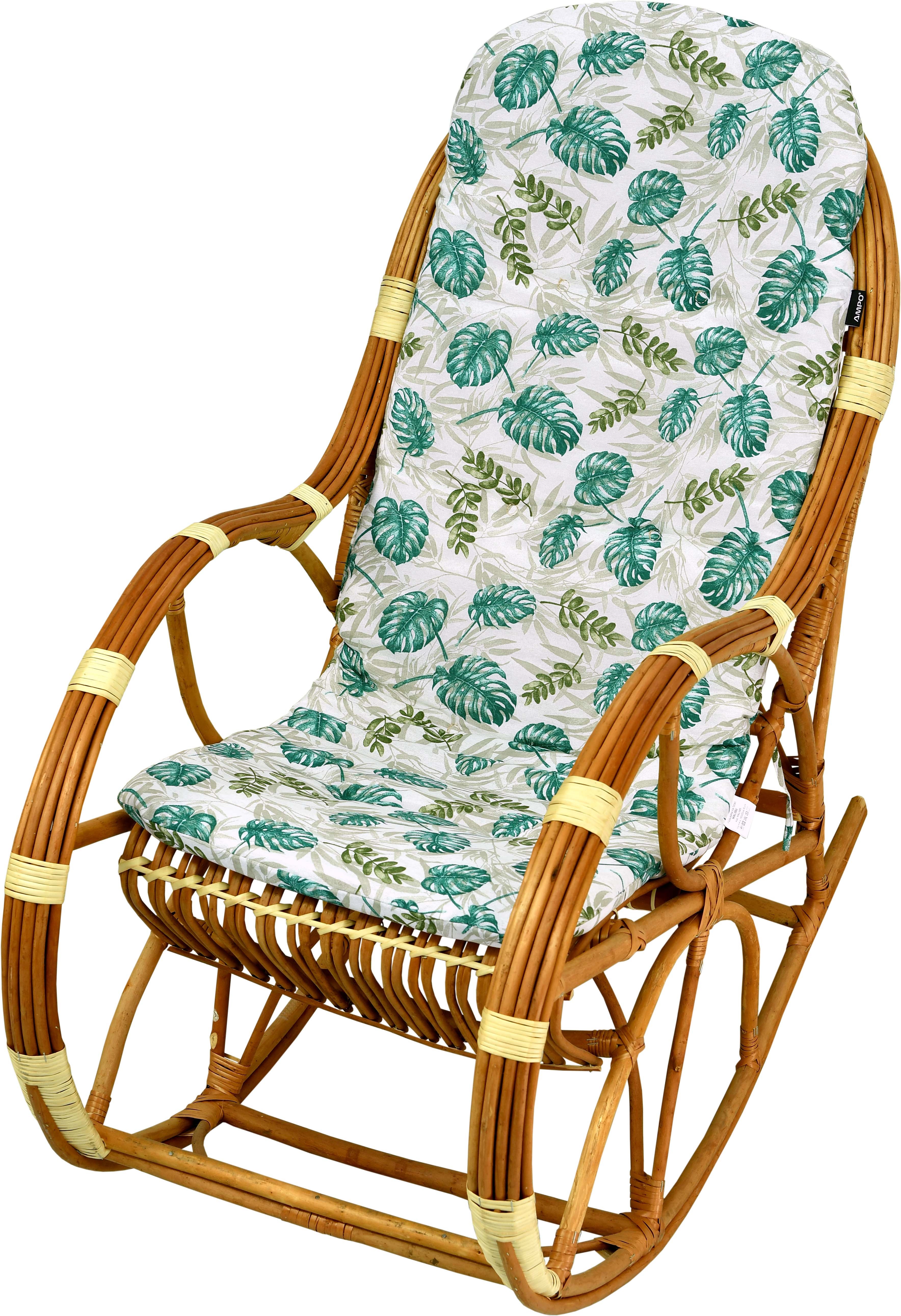 Poduszka na fotel bujany wiklinowy AMPO beżowy zielony 1 szt.