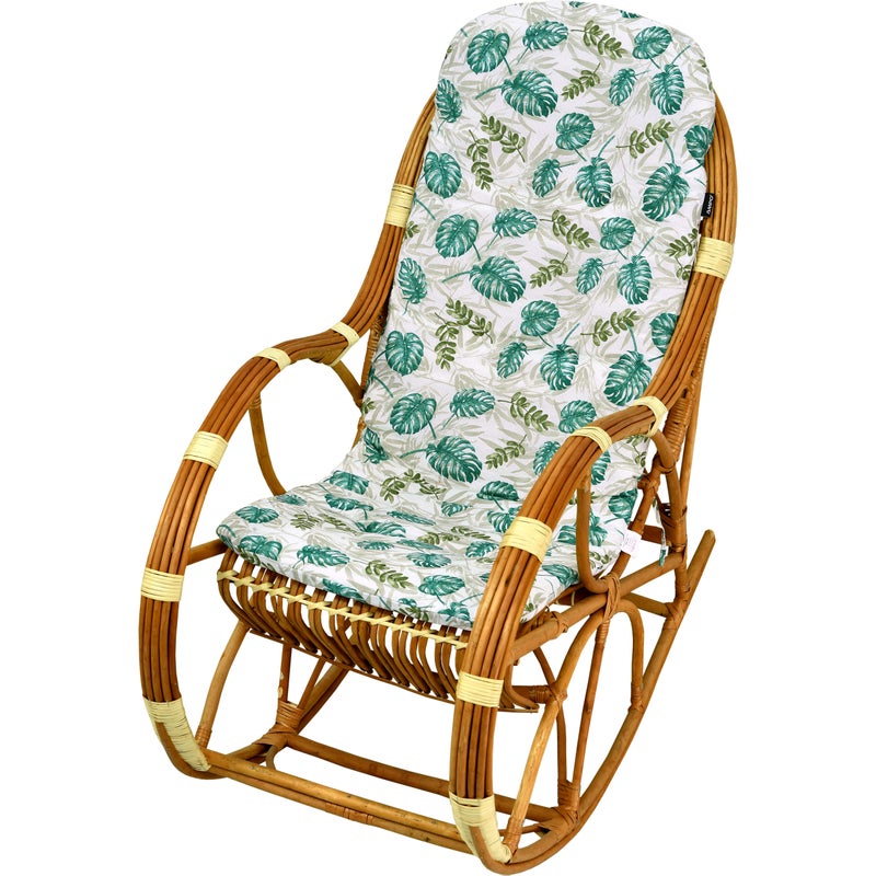 Poduszka na fotel bujany wiklinowy AMPO beżowy zielony 1 szt.