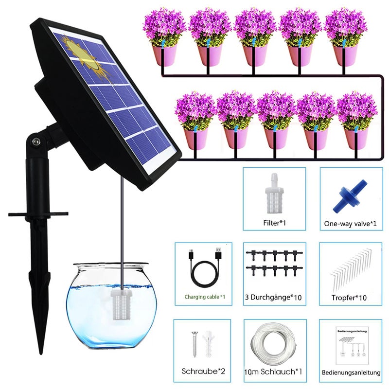 Automatyczny solarny system nawadniania kropelkowego zestaw do automatycznego podlewania dla doniczek zestaw do nawadniania kropelkowego z timerem