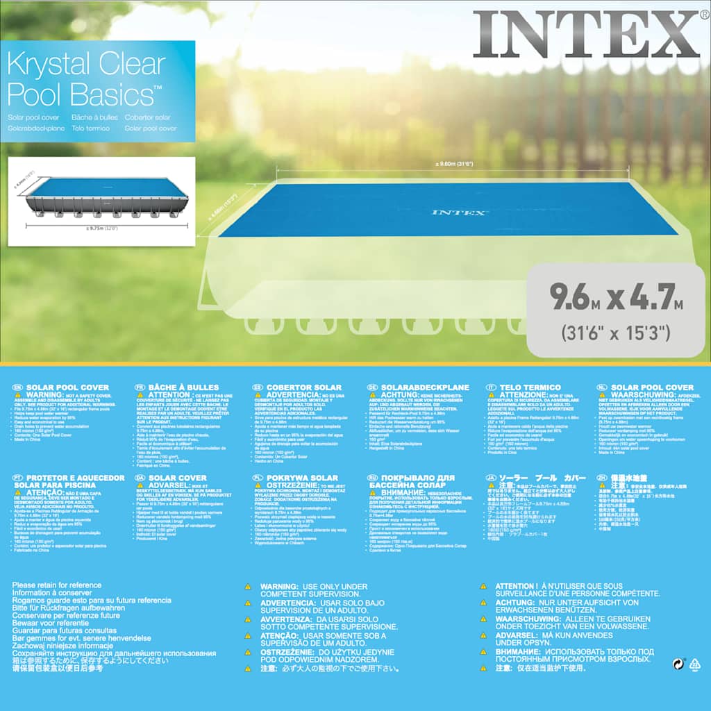 Couverture solaire de piscine rectangulaire 975x488 cm INTEX - 6