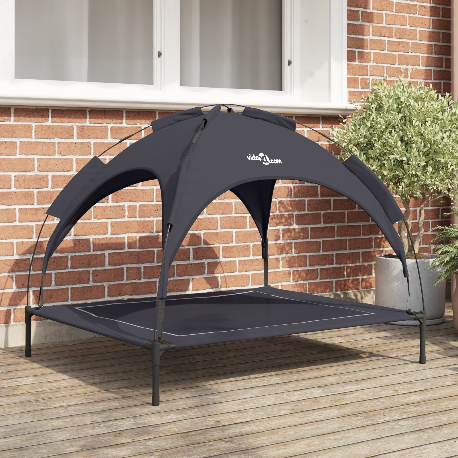 Legowisko dla psa Czarny 104 x 86 x 84,5 cm Stal vidaXL