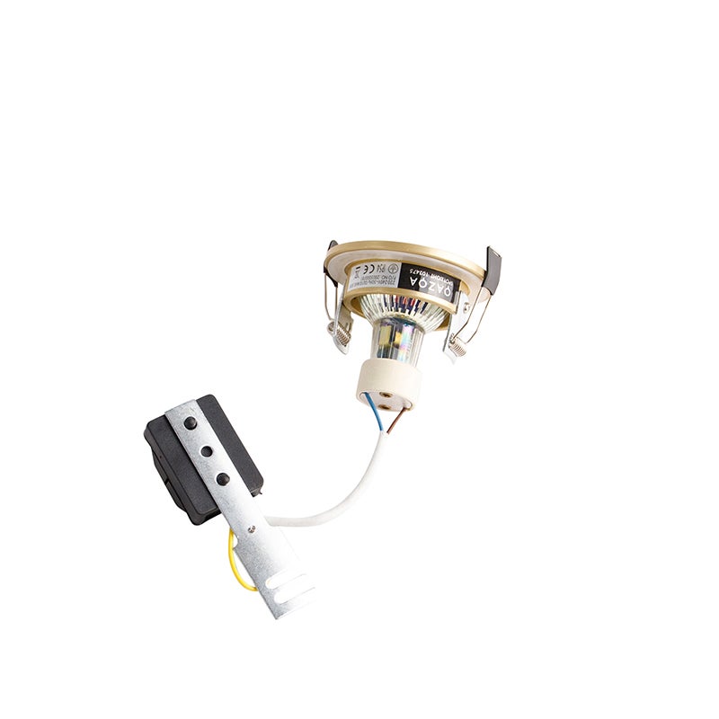 Qazqa spot encastré - Xena - gold, gu10, max. 50w, 7.9cm, rond, IP44, idéal pour la salle de bains - 6