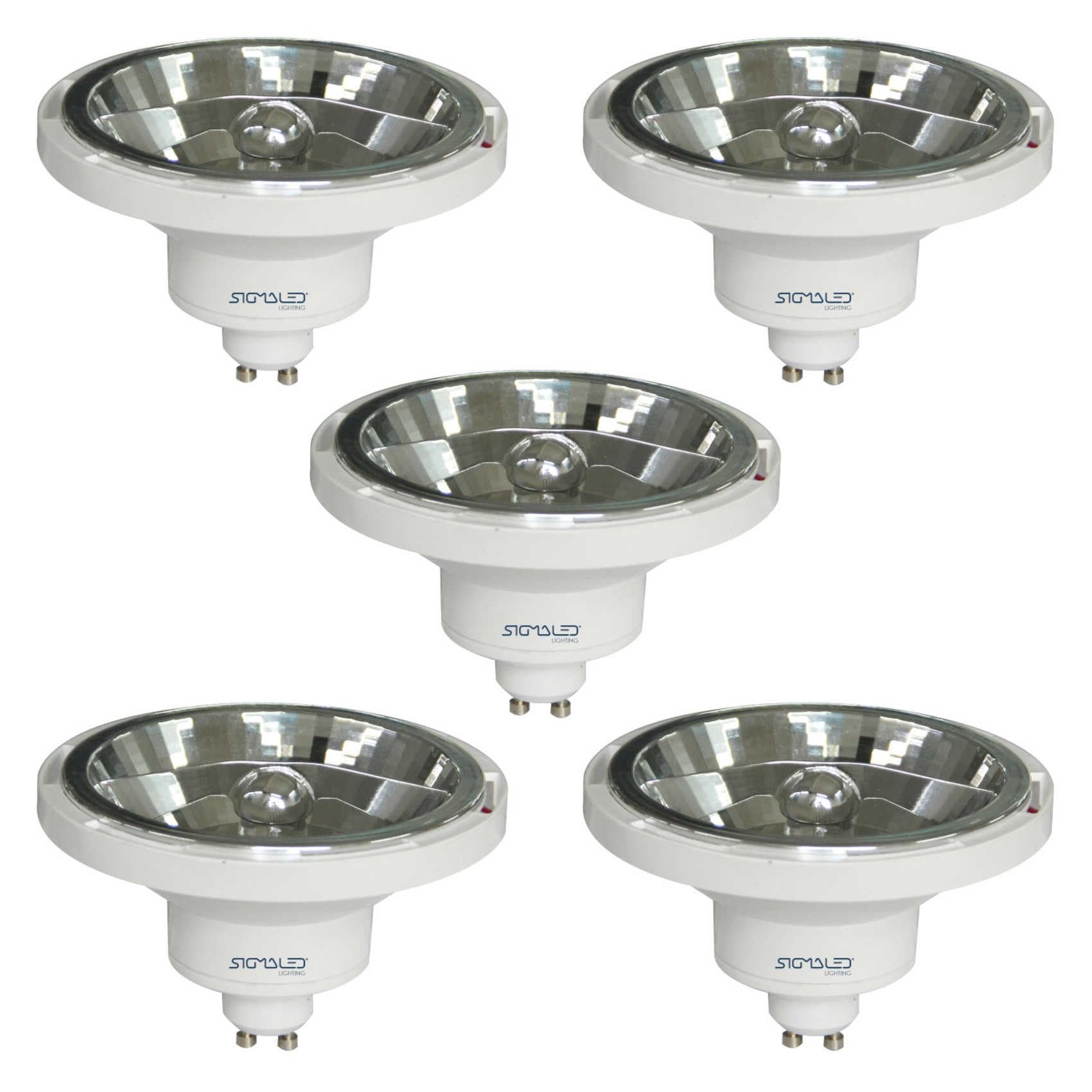 Sigmaled lighting, Mini Spots LED Encastrables en Aluminium 3W Dimmables, IP54 Intérieur/Extérieur, 3000K Blanc Chaud, 300 lm, 220V-230V, 3 Finitions Blanc/Chrome/Noir, Lot de 2 (1 boîte de 2