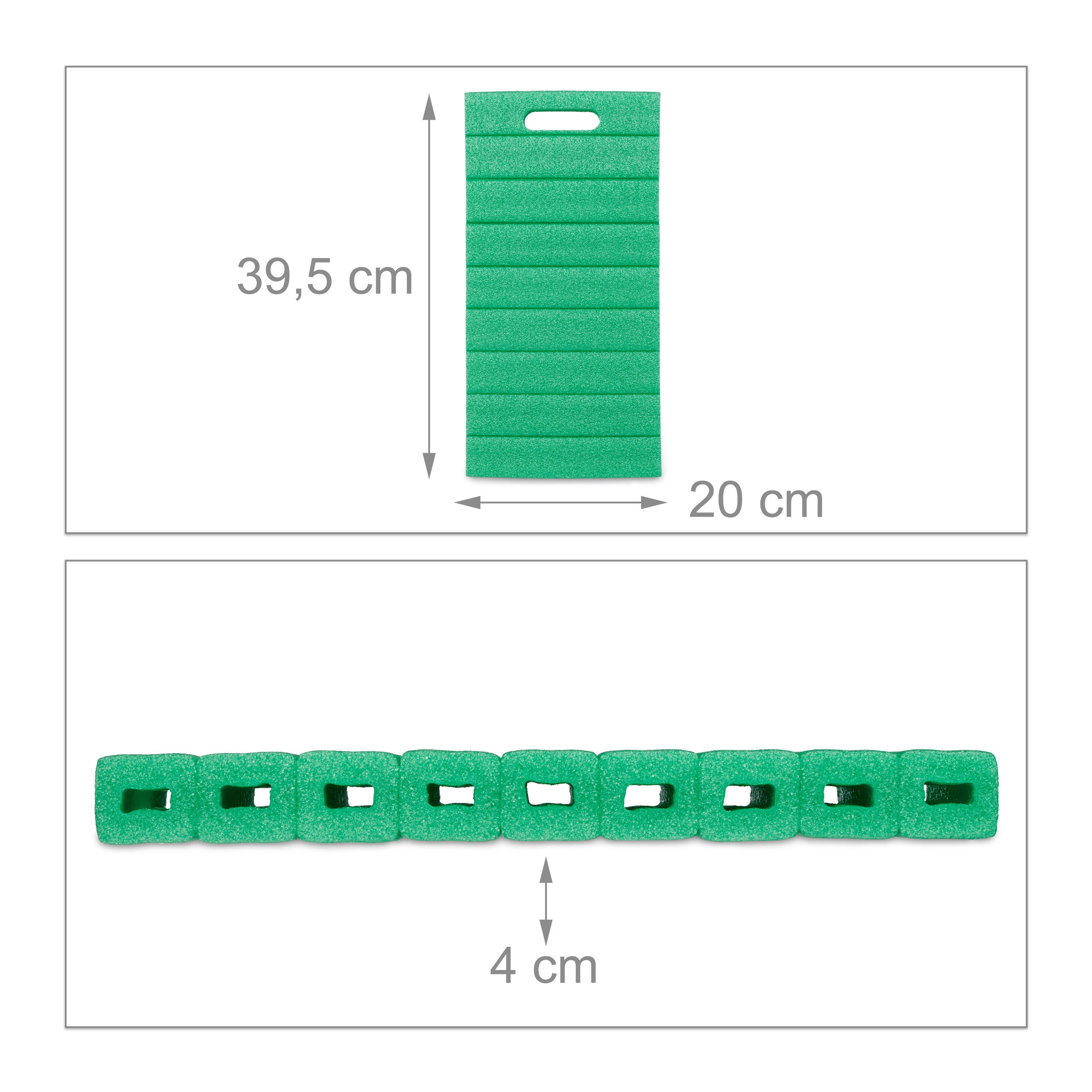 Tapis de jardinage en lot de 3, coussin pour genoux, garage, protection, HLP : 4 x 39,5 x 20 cm, vert, Relaxdays - 4