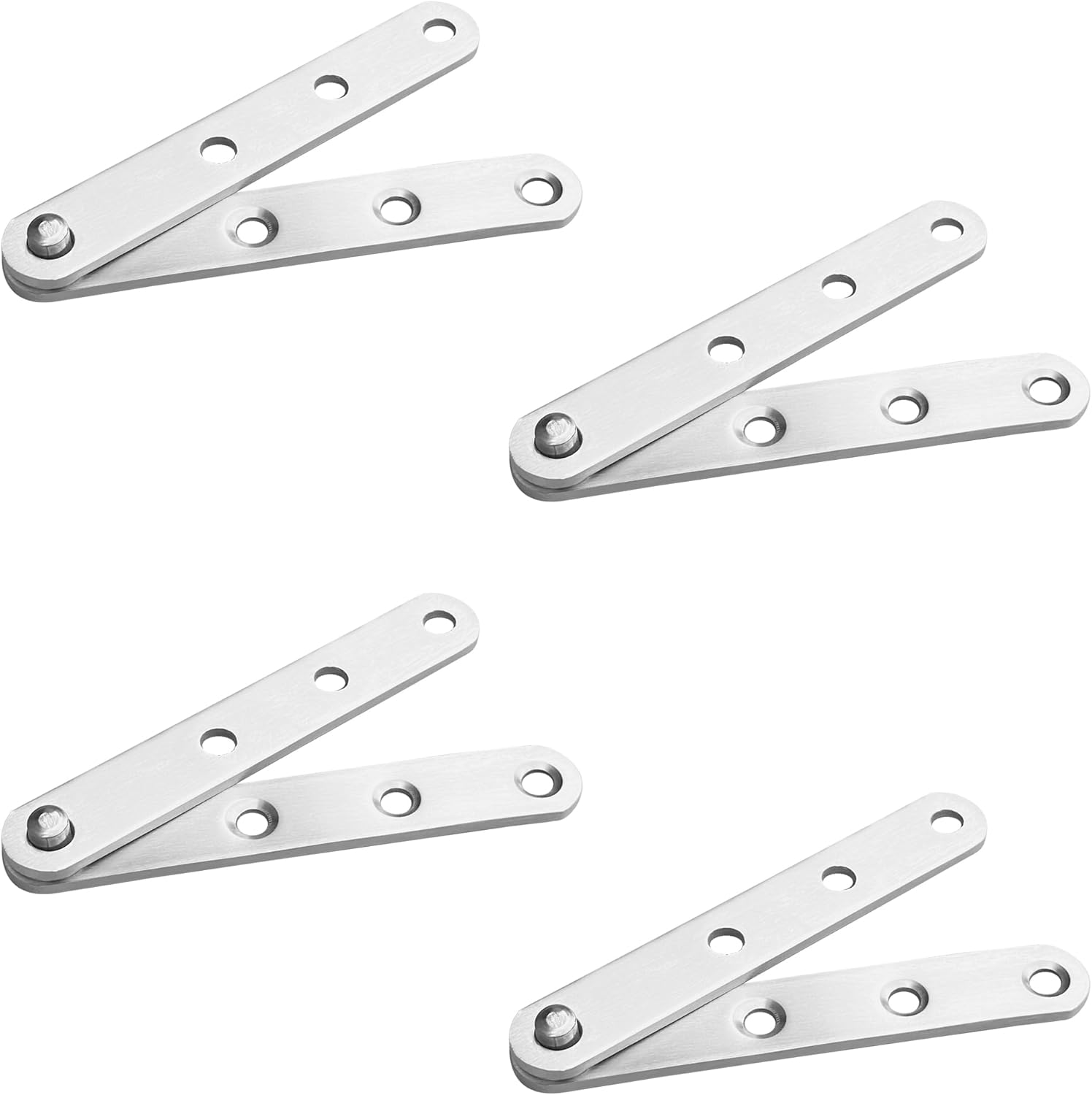 Zawiasy do drzwi ze stali nierdzewnej, ukryte, z obrotem 360 stopni, 4 sztuki (100 mm x 17 mm)