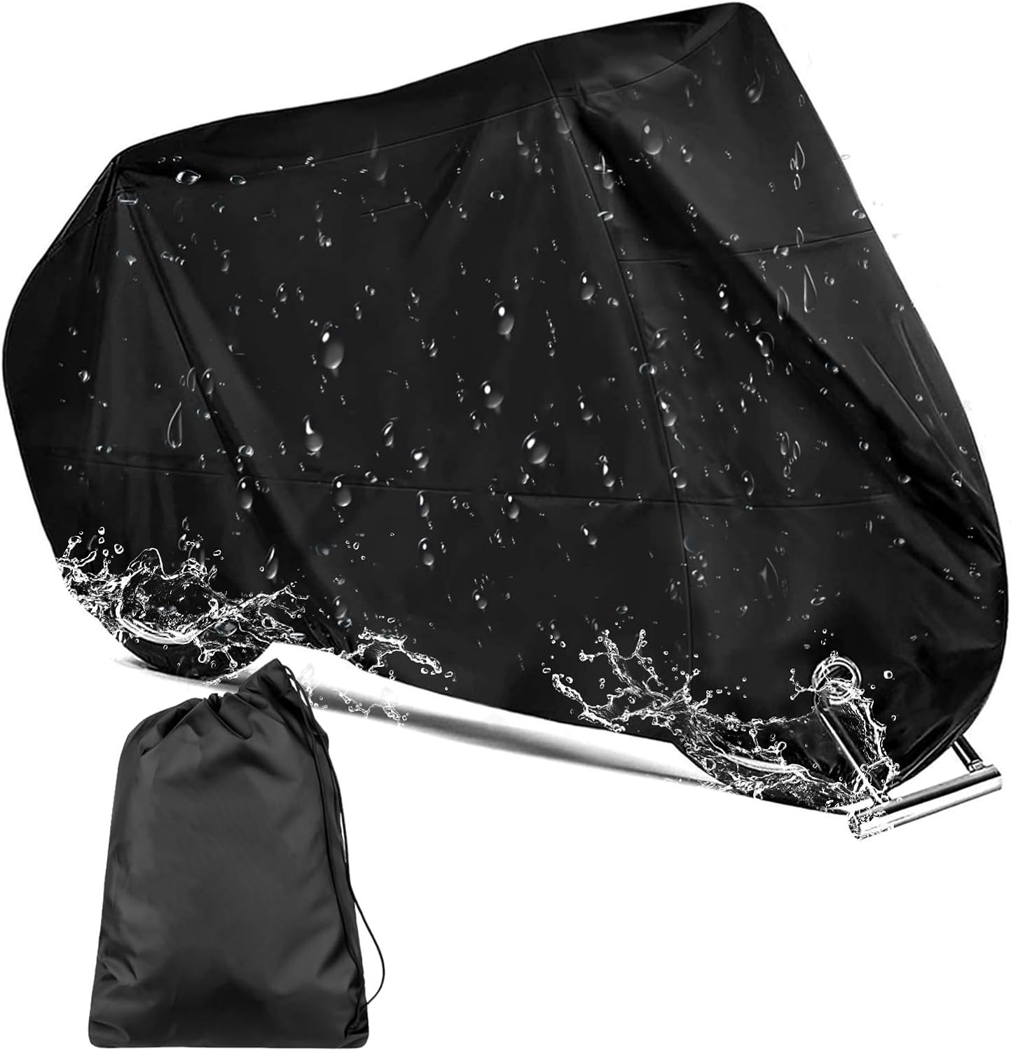 Housse Protection pour Moto,Cymax 190T Couverture Imperméable en Polyester Résistant aux déjections d'oiseaux, à l'eau, à la Poussière/Neige/Pluie, au Vent,UV