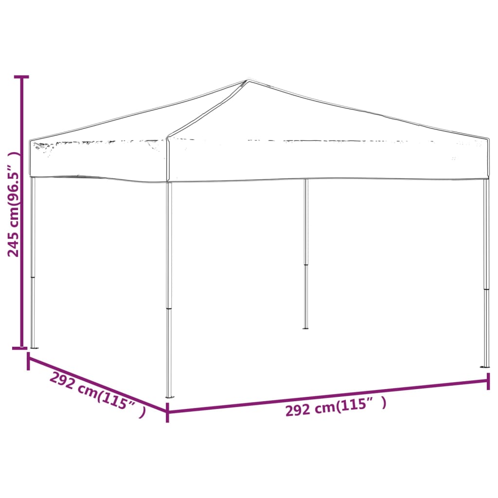 Tente de réception pliable Rouge 3x3 m vidaXL - 3