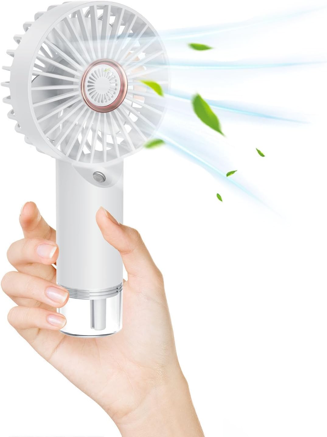 Przenośny wentylator natryskowy – miniaturowy wentylator ręczny z możliwością ładowania przez USB – przenośny klimatyzator – biały