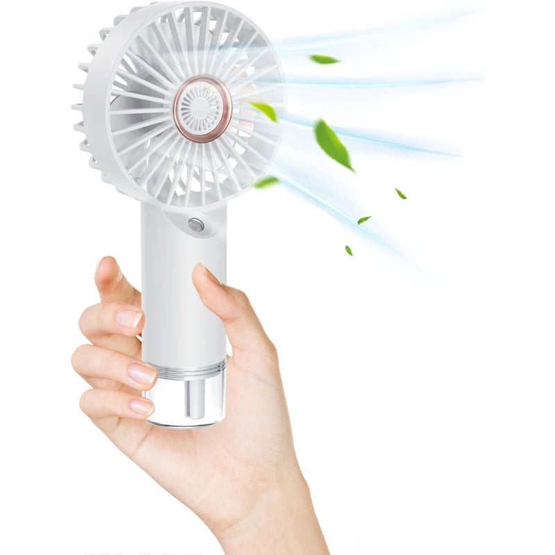Przenośny wentylator natryskowy – miniaturowy wentylator ręczny z możliwością ładowania przez USB – przenośny klimatyzator – biały