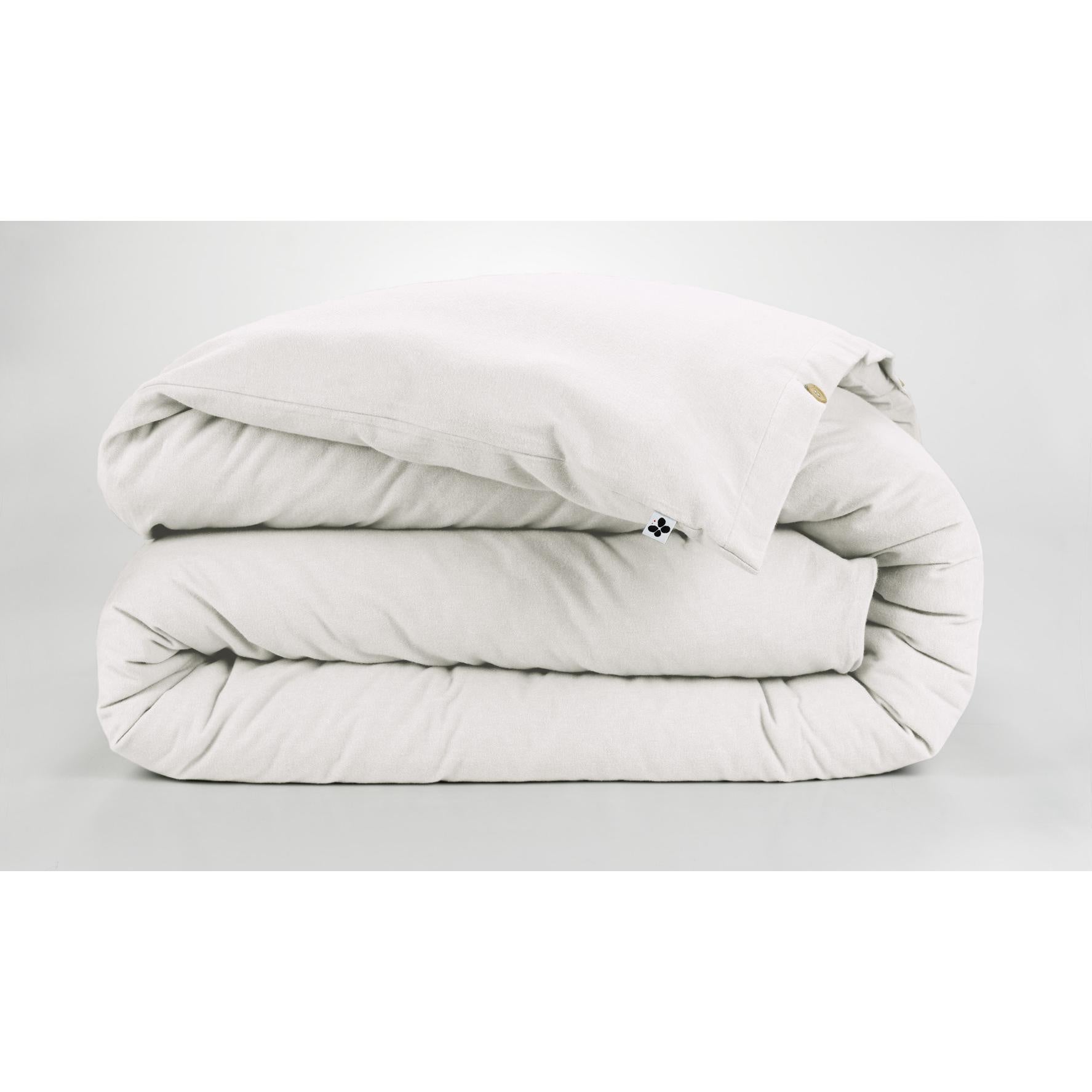 Pack Housse de couette chaude en flanelle 240 x 220 cm + drap housse 140x190 Candice Blanc - 5