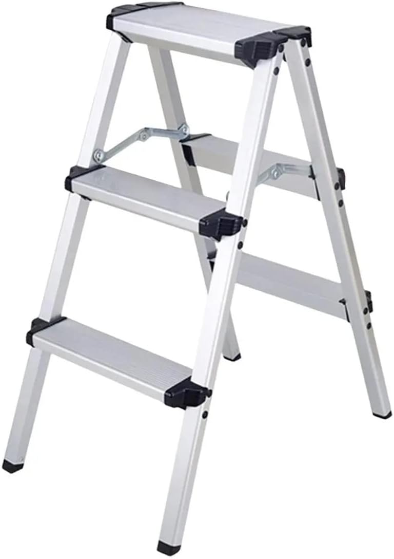 TREPPE Scala in alluminio pieghevole a forbice 3 gradini domestici
