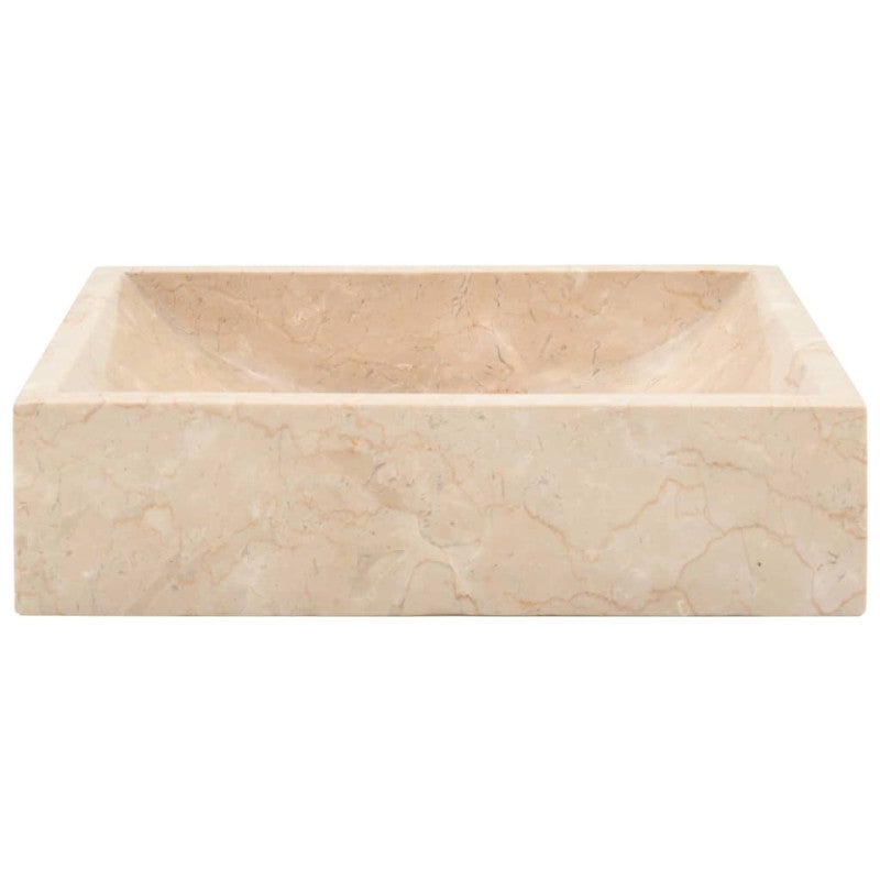 Lavabo 45x30x12 cm marbre crème brillant - 3