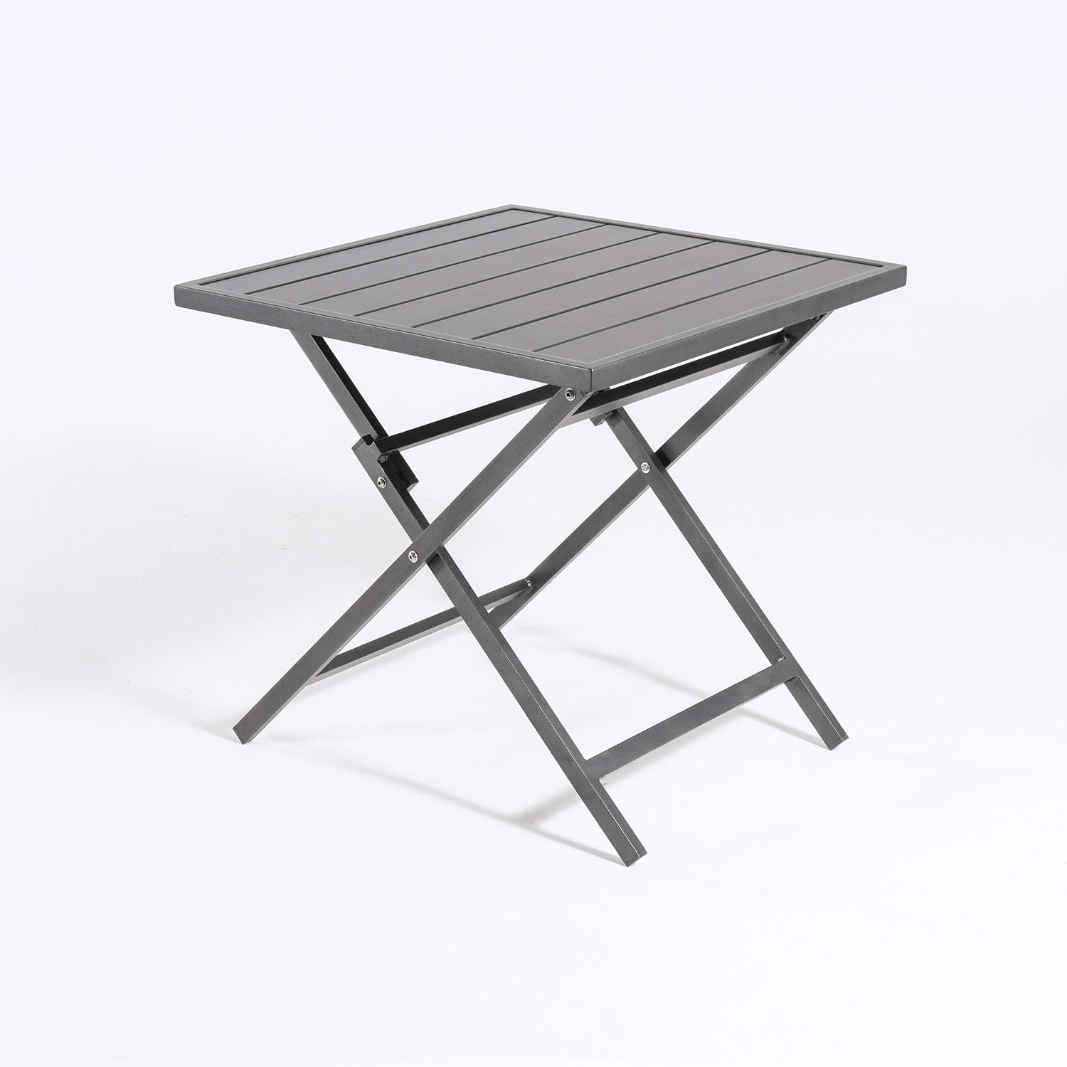 Mesa quadrada dobrável para exterior em alumínio cor antracite. Dimensões: 70x70x71 cm - 3