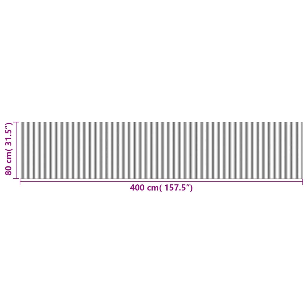 Tapis rectangulaire gris 80x400 bambou - 8