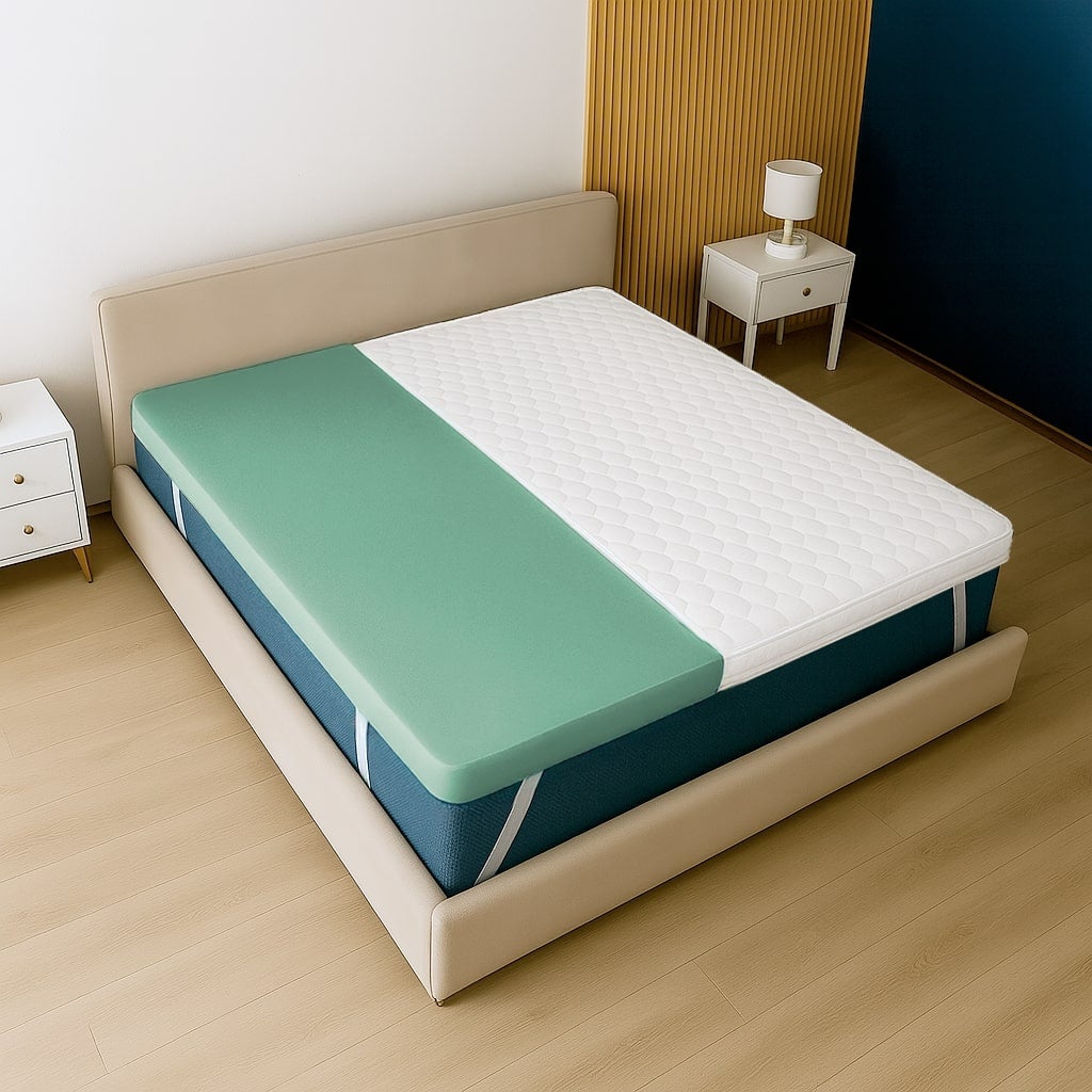 The White Stone Nakładka na Materac 160x190 z Memory Foam o Wysokości 5 cm | Oddychający i Hipoalergiczny