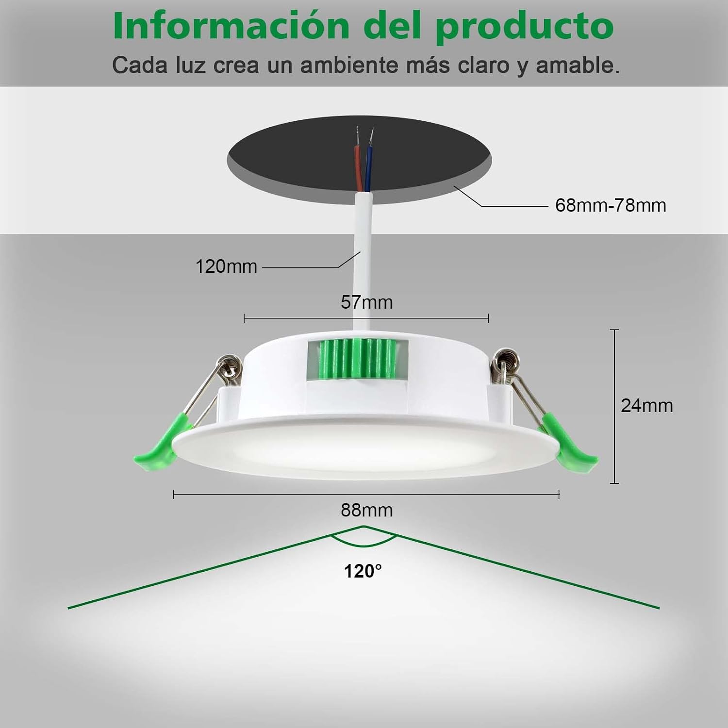 Spot de plafond LED 230 V dimmable downlight LED encastrable 7 W (Ø 68 ...