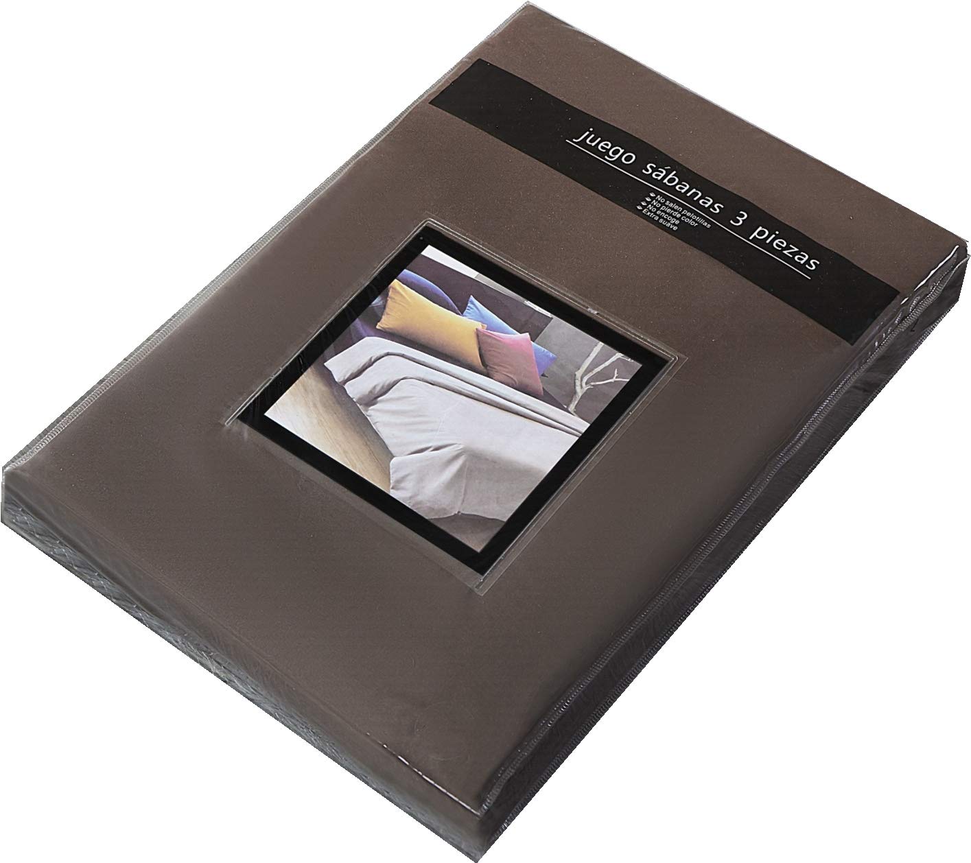 Tienda eurasia® juego 3 sábanas de cama, microfibra transpirable, cama 150-150x190/200 cm, marrón