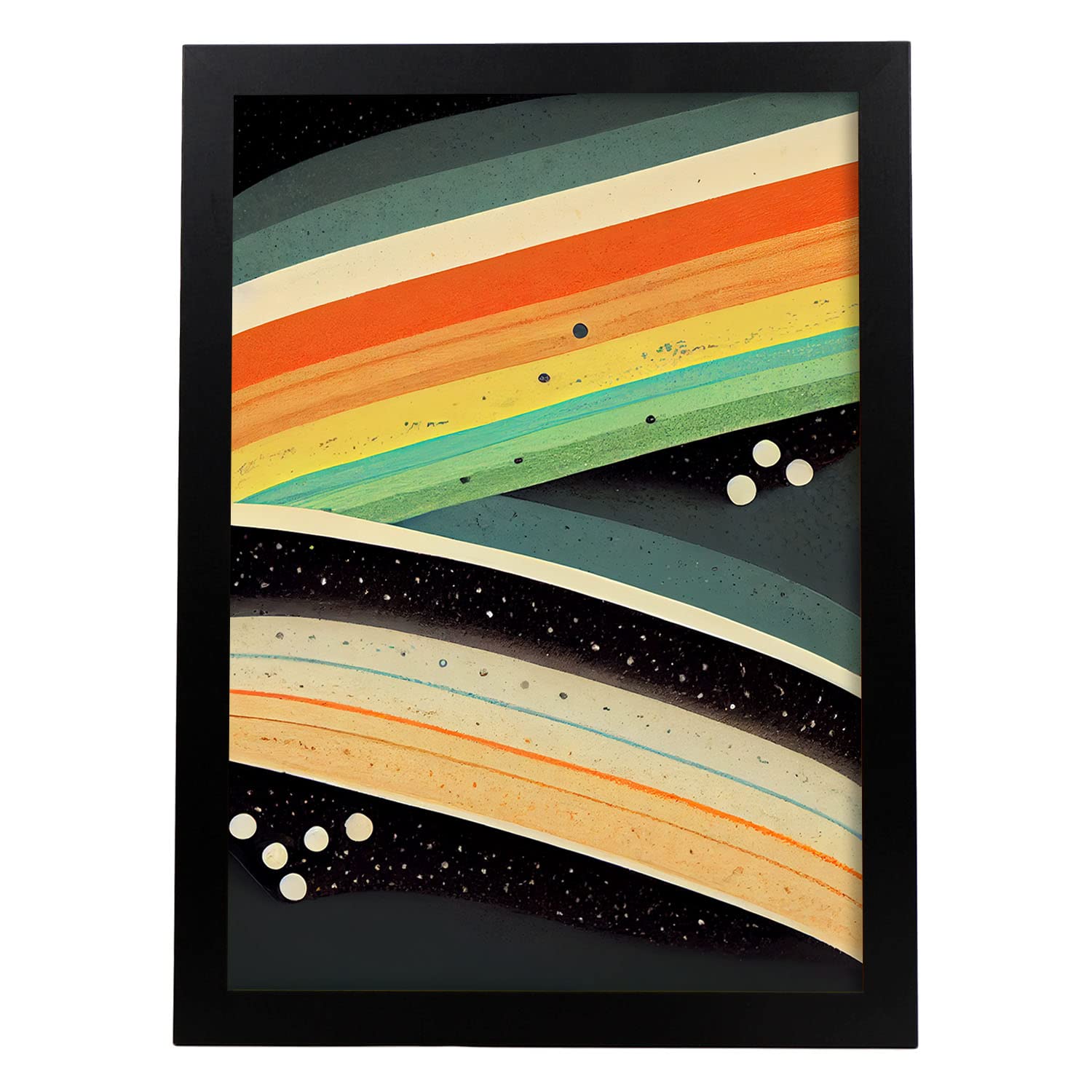 Nacnic lámina en estilo abstracto cúmulo de estrellas llamativas y modernas ilustraciones artísticas a todo color para el diseño y a3 marco negro