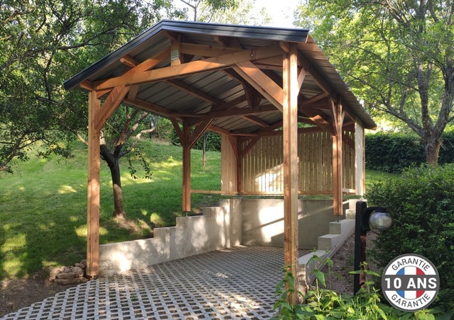 CARPORT CAMPING CAR robuste bois DOUGLAS 18 M² authentique 100 % français