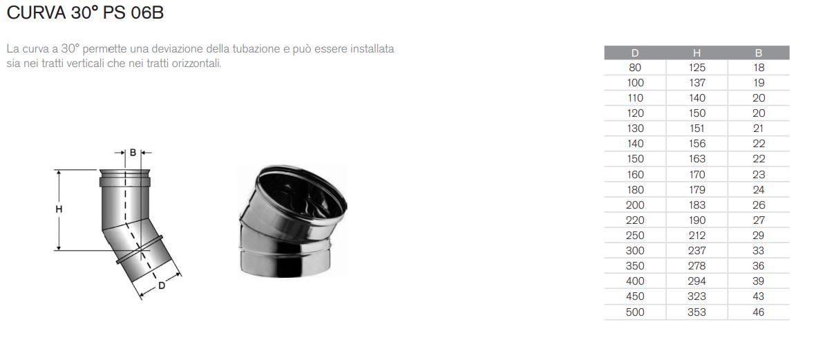 Coude inox 30° - 150 mm - 2