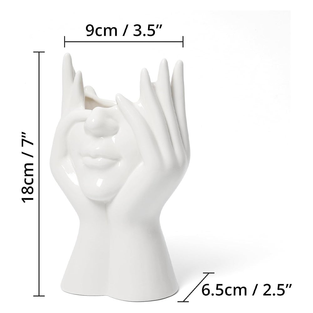 Vaso In Ceramica Bianca Forma A Torsione – Altezza 25 Cm, Design Elegante, Ideale Per Fiori Secchi O Singoli Steli, Complemento D'Arredo - 2