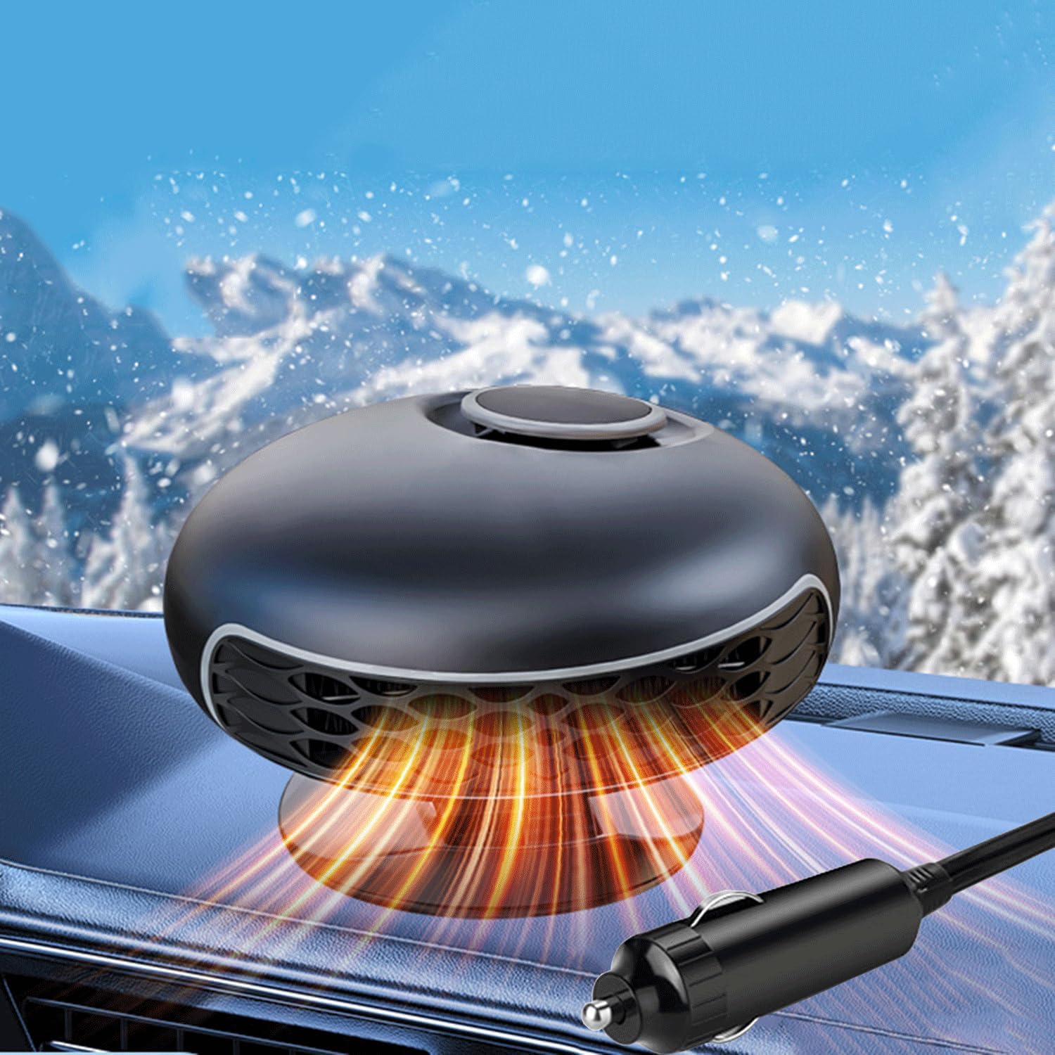 Ogrzewacz samochodowy, 12 V 150 W, przenośny grzejnik samochodowy 2 w 1 z gniazdem zapalniczki