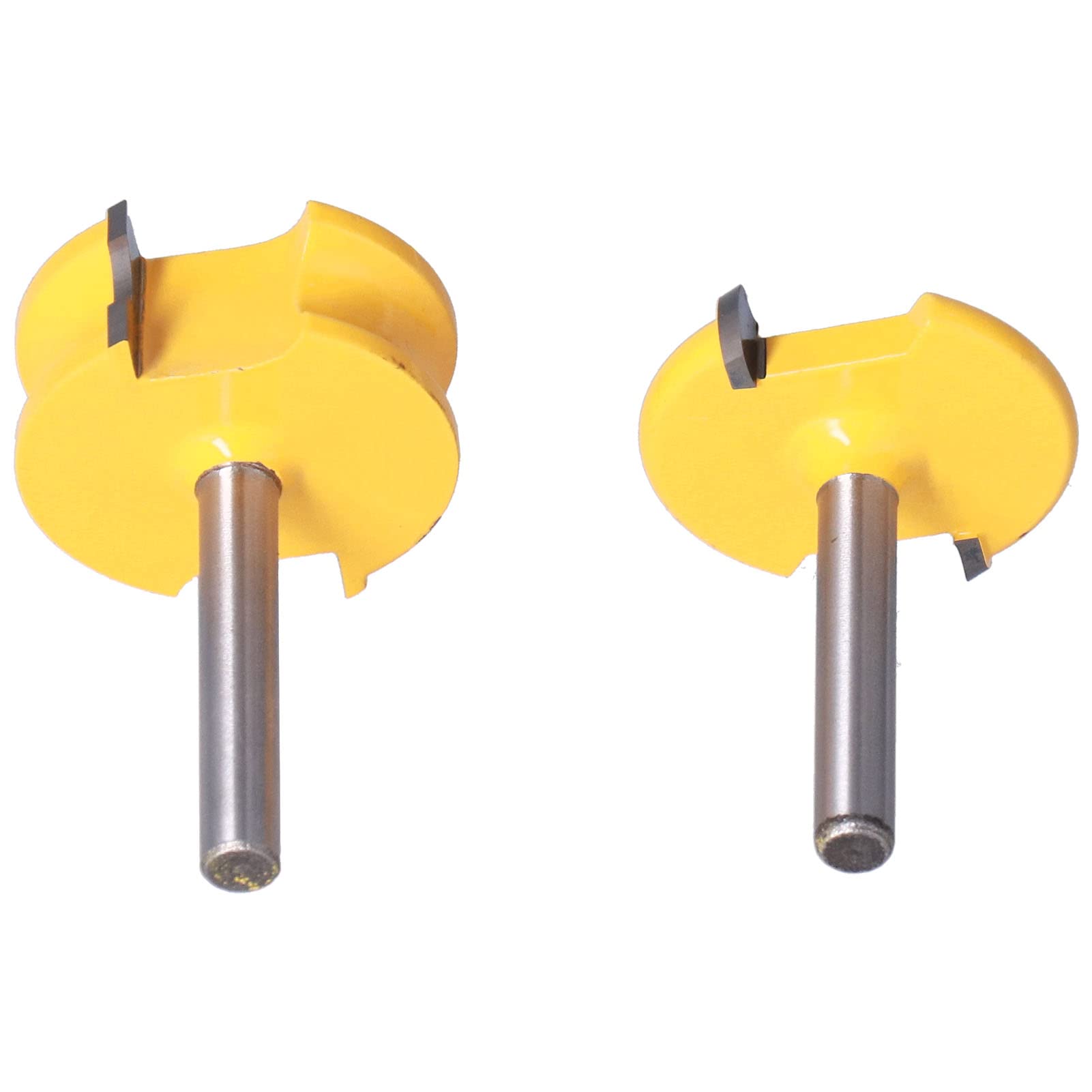 Lot De 2 Fraises à Rainurer Et à Langue Tige 8mm - 3 Dents Réglables Pour Bois