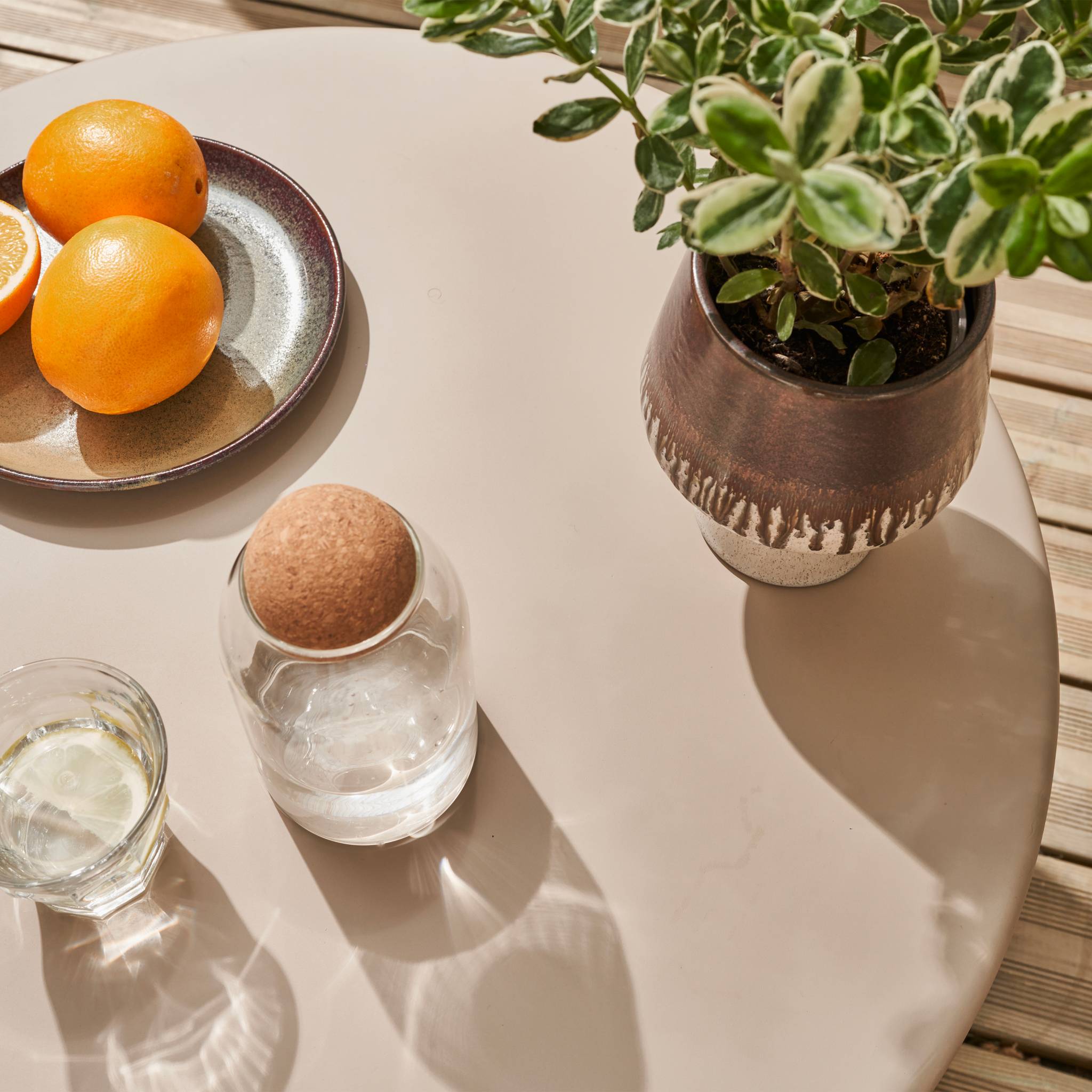 Salon de jardin en Acier Beige 4 personnes - 6