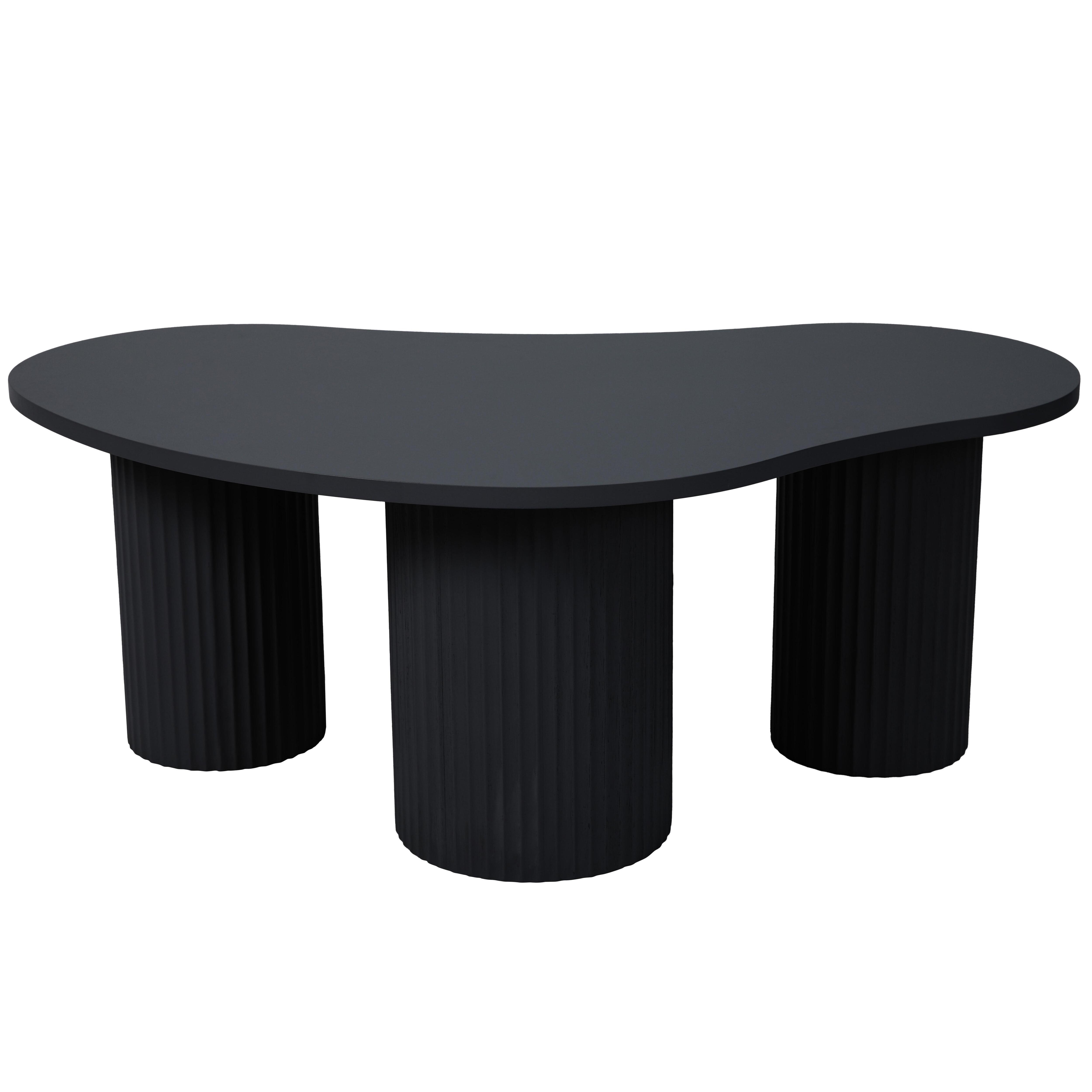 Table basse en MDF décor mélaminé noir - 4