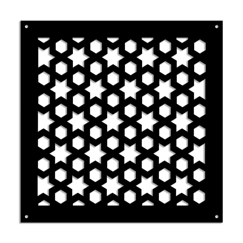 POPSTAR - Panel perforowany z PVC - Osłona przeciwsłoneczna - Rozmiar 98x98 cm - Grubość 1 cm - Kolor CZARNY